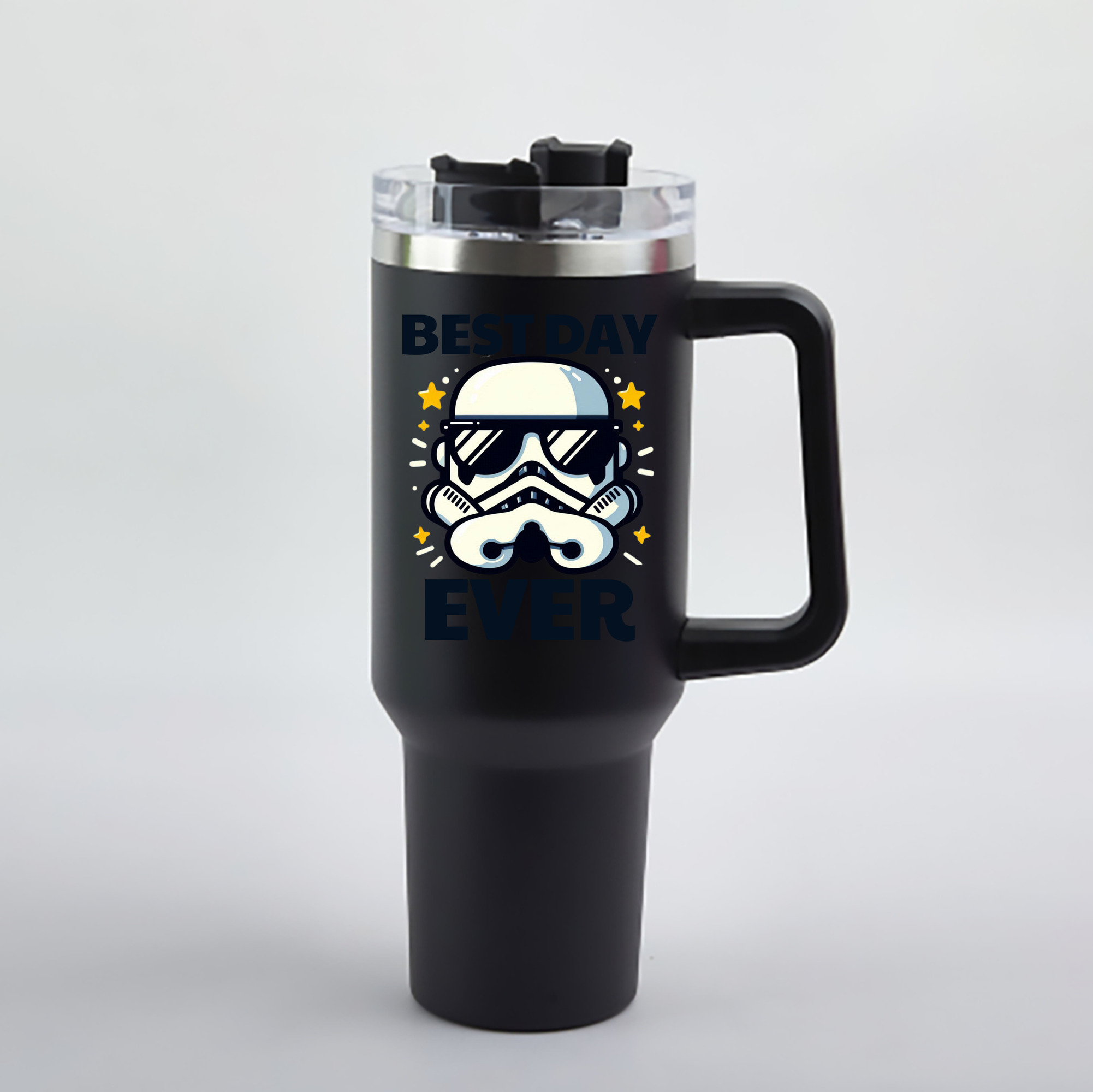 （画像用） スター・ウォーズ Star Wars 1200mL車用タンブラー - クリスタルステッカー（プラスチックストロー付き）