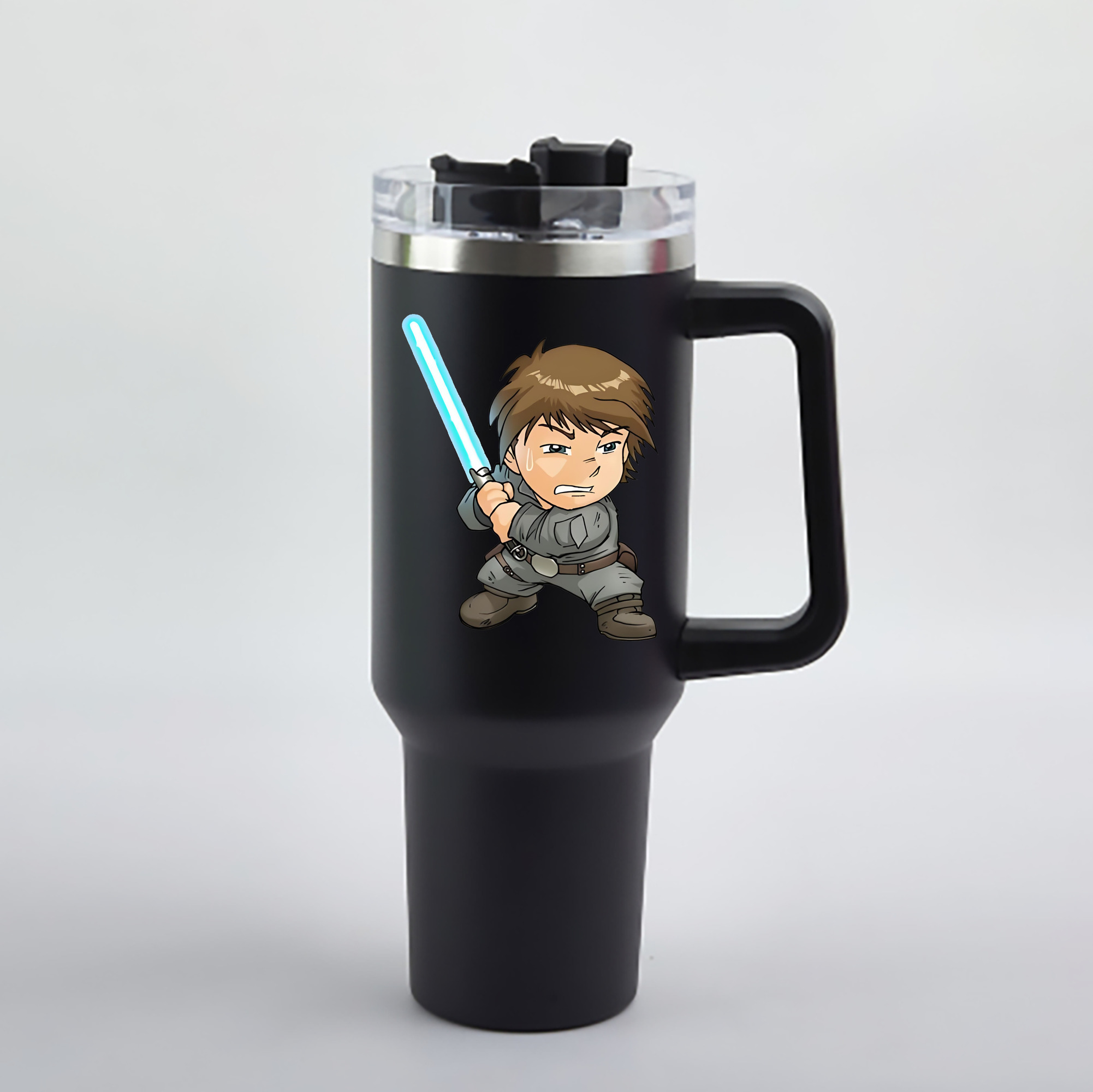 （画像用） スター・ウォーズ Star Wars 1200mL車用タンブラー - クリスタルステッカー（プラスチックストロー付き）
