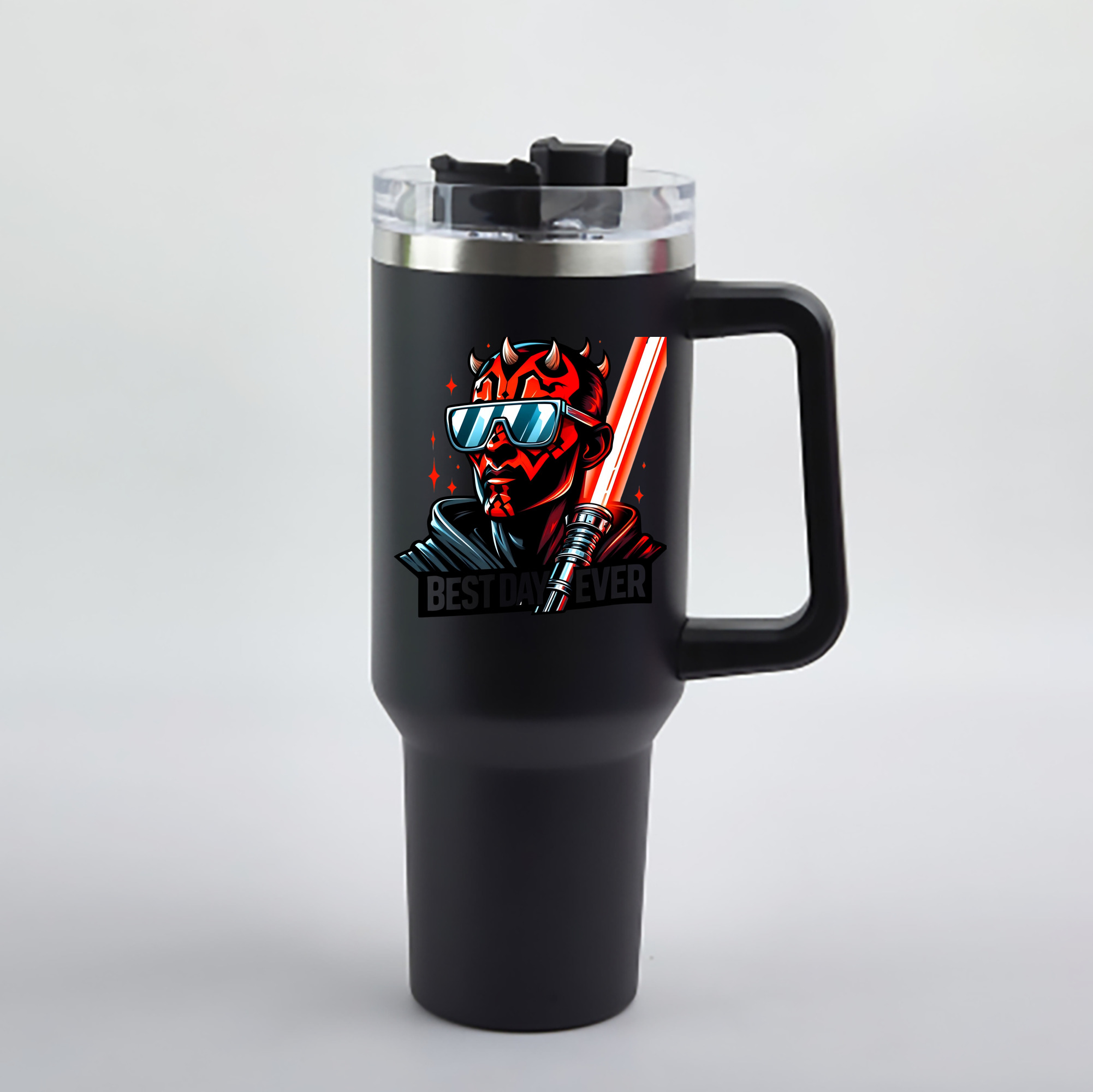（画像用） スター・ウォーズ Star Wars 1200mL車用タンブラー - クリスタルステッカー（プラスチックストロー付き）