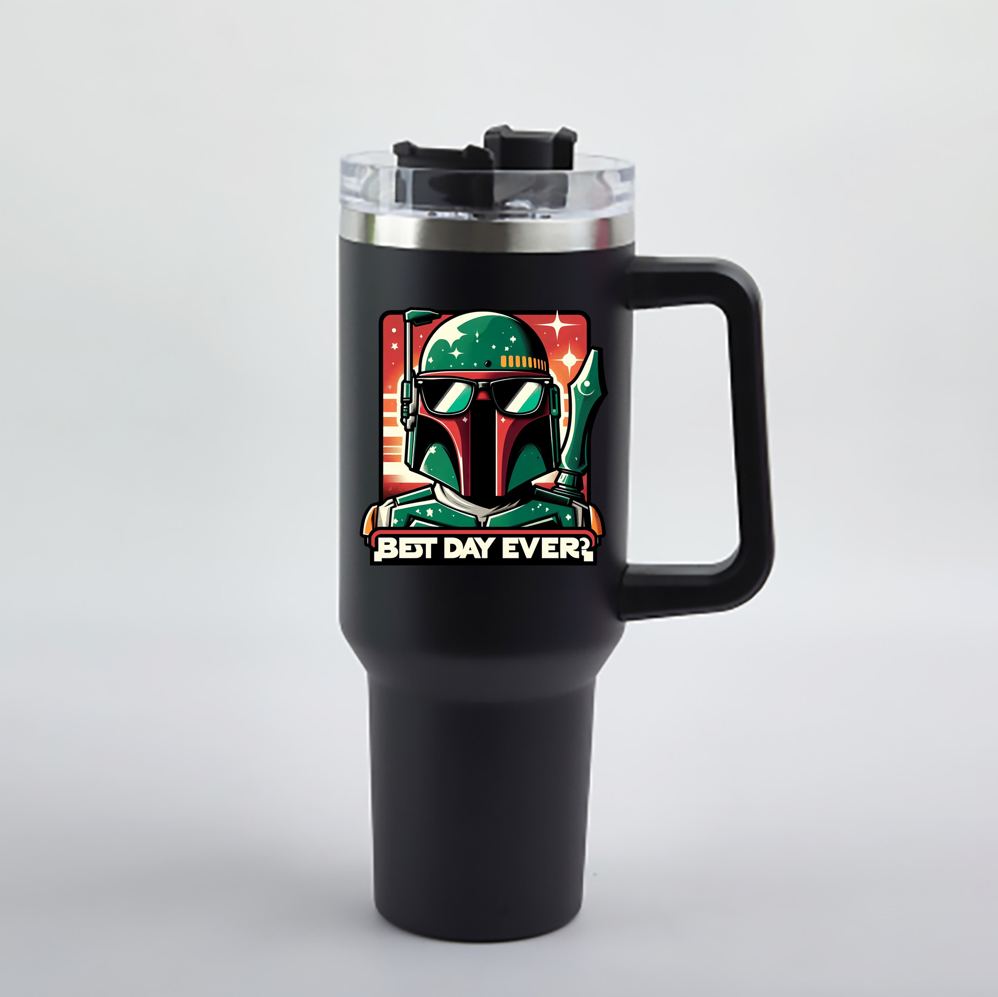 （画像用） スター・ウォーズ Star Wars 1200mL車用タンブラー - クリスタルステッカー（プラスチックストロー付き）
