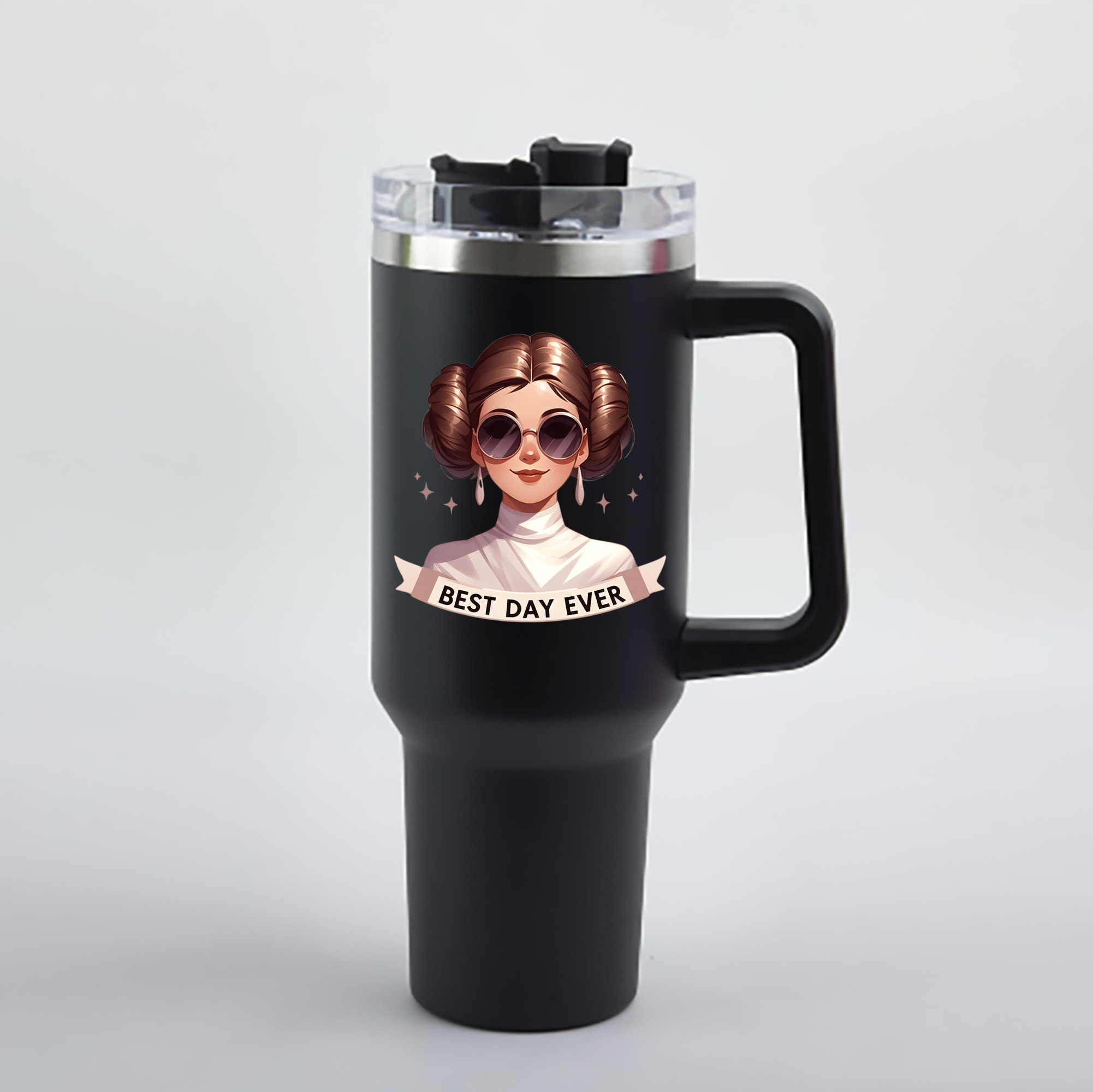 （画像用） スター・ウォーズ Star Wars 1200mL車用タンブラー - クリスタルステッカー（プラスチックストロー付き）