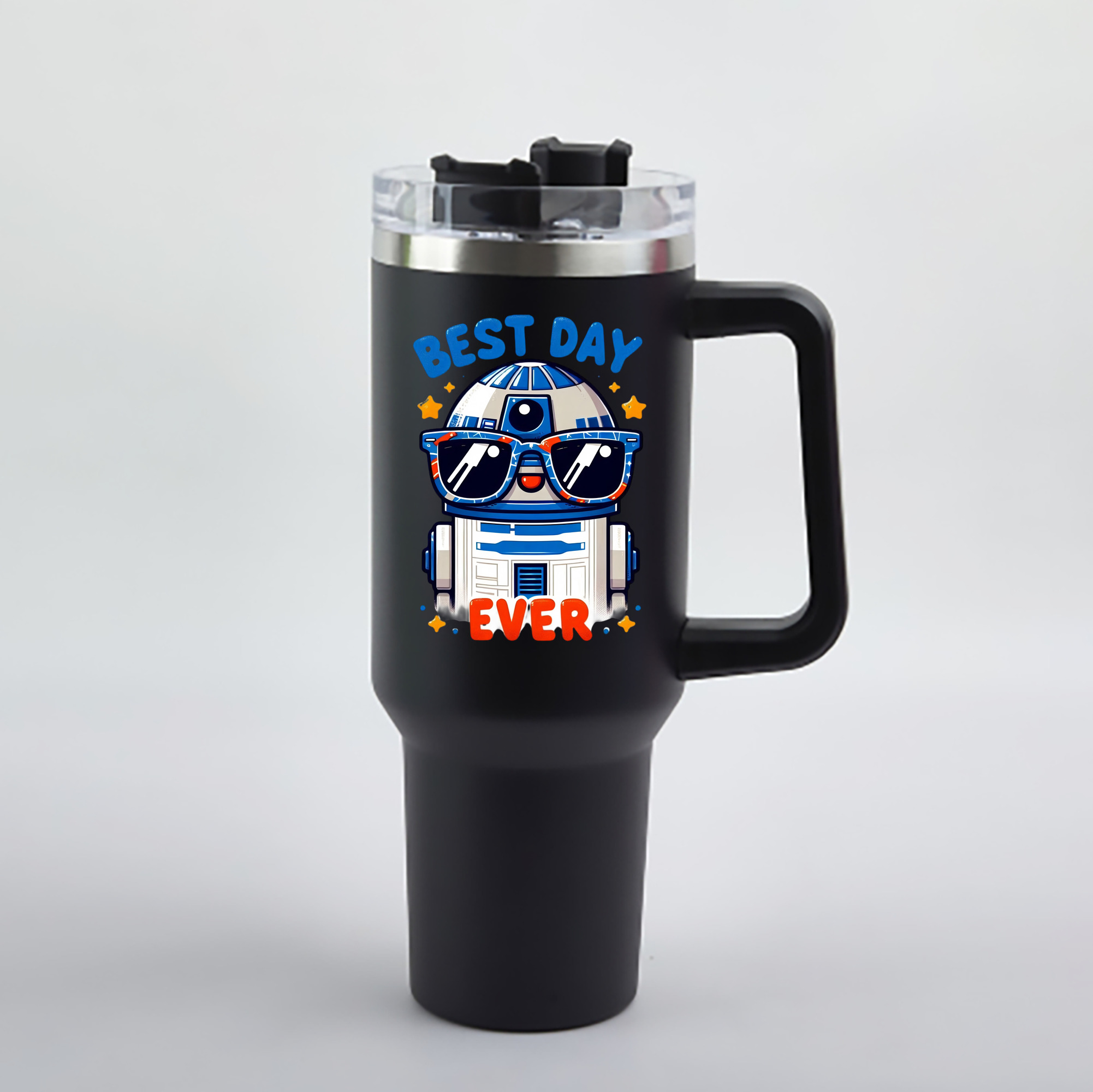 （画像用） スター・ウォーズ Star Wars 1200mL車用タンブラー - クリスタルステッカー（プラスチックストロー付き）