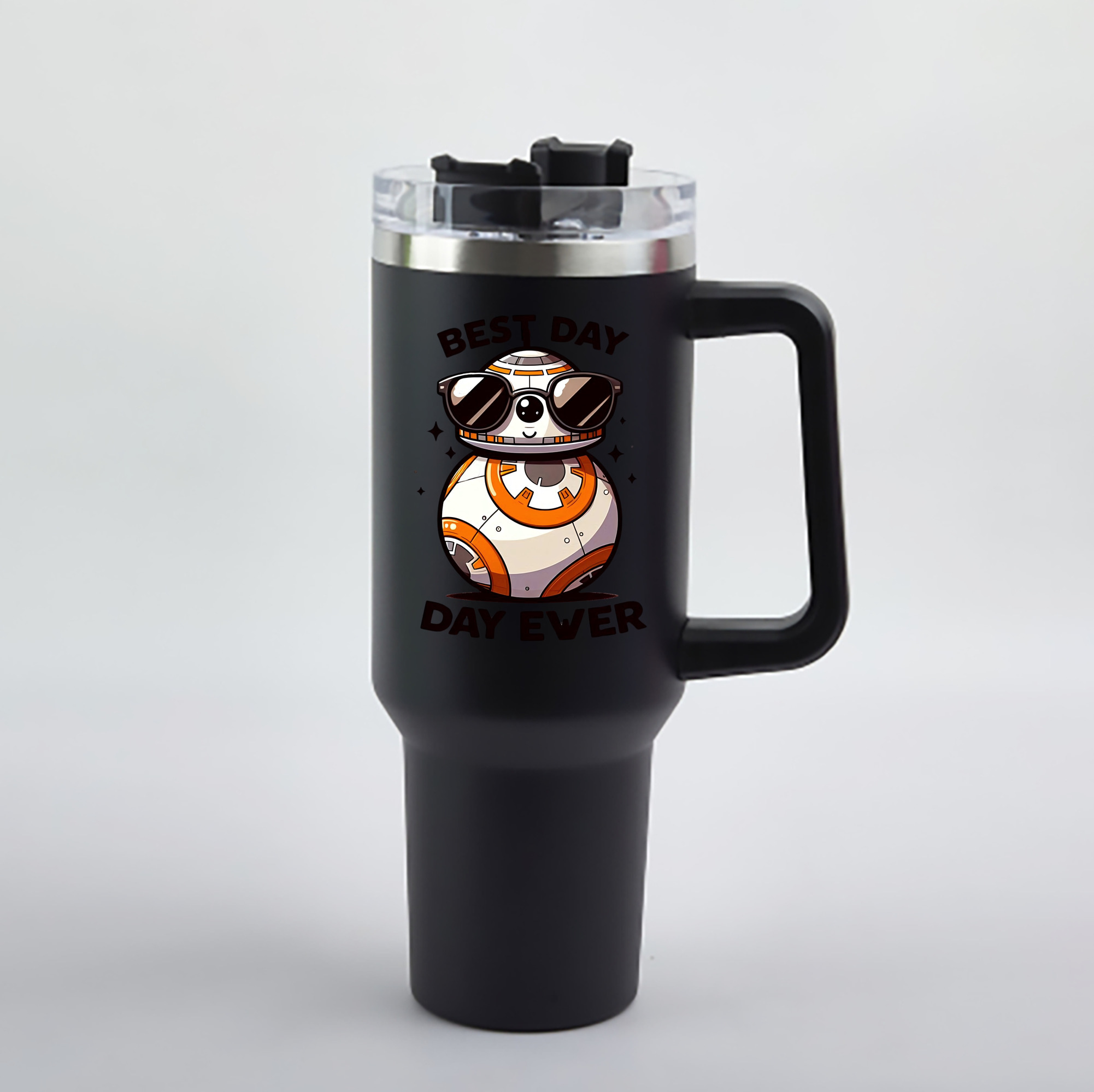 （画像用） スター・ウォーズ Star Wars 1200mL車用タンブラー - クリスタルステッカー（プラスチックストロー付き）