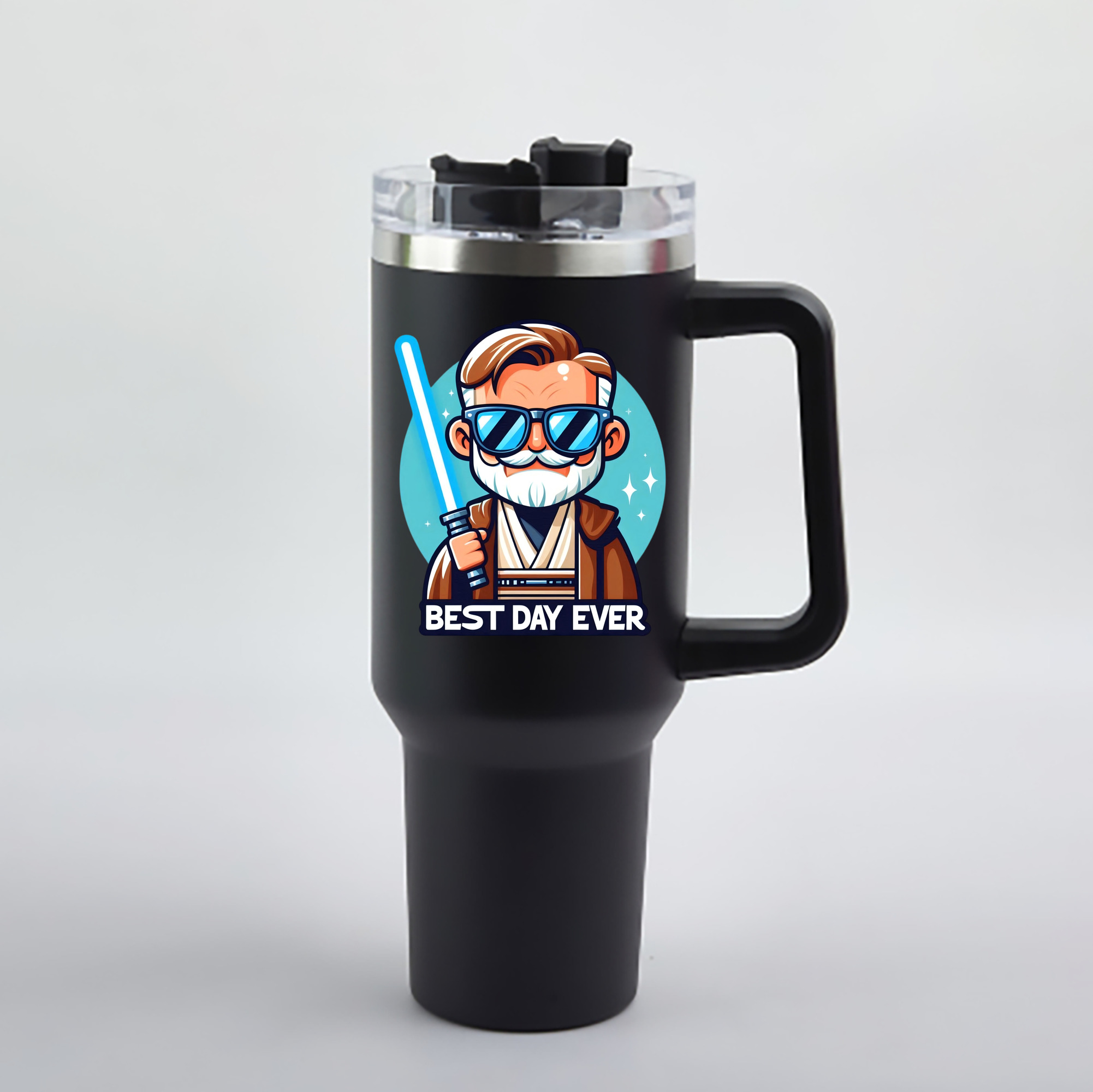 （画像用） スター・ウォーズ Star Wars 1200mL車用タンブラー - クリスタルステッカー（プラスチックストロー付き）