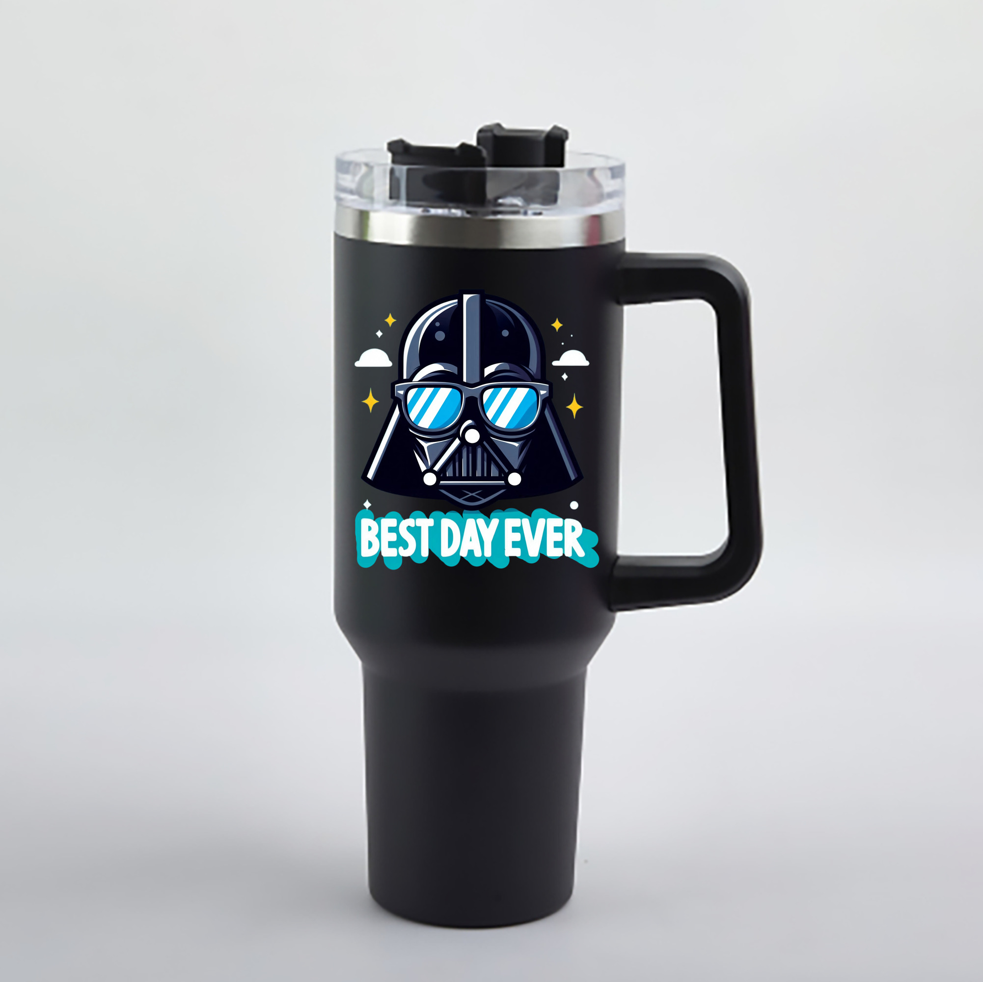 （画像用） スター・ウォーズ Star Wars 1200mL車用タンブラー - クリスタルステッカー（プラスチックストロー付き）