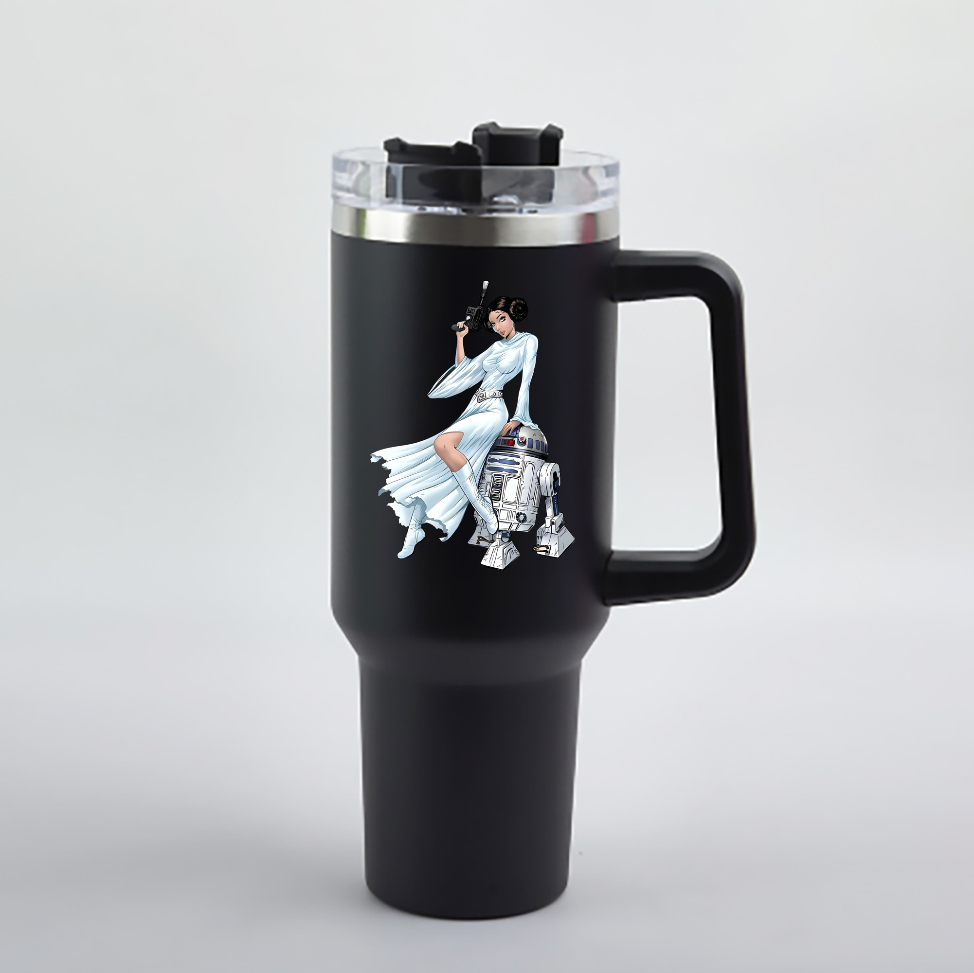 （画像用） スター・ウォーズ Star Wars 1200mL車用タンブラー - クリスタルステッカー（プラスチックストロー付き）