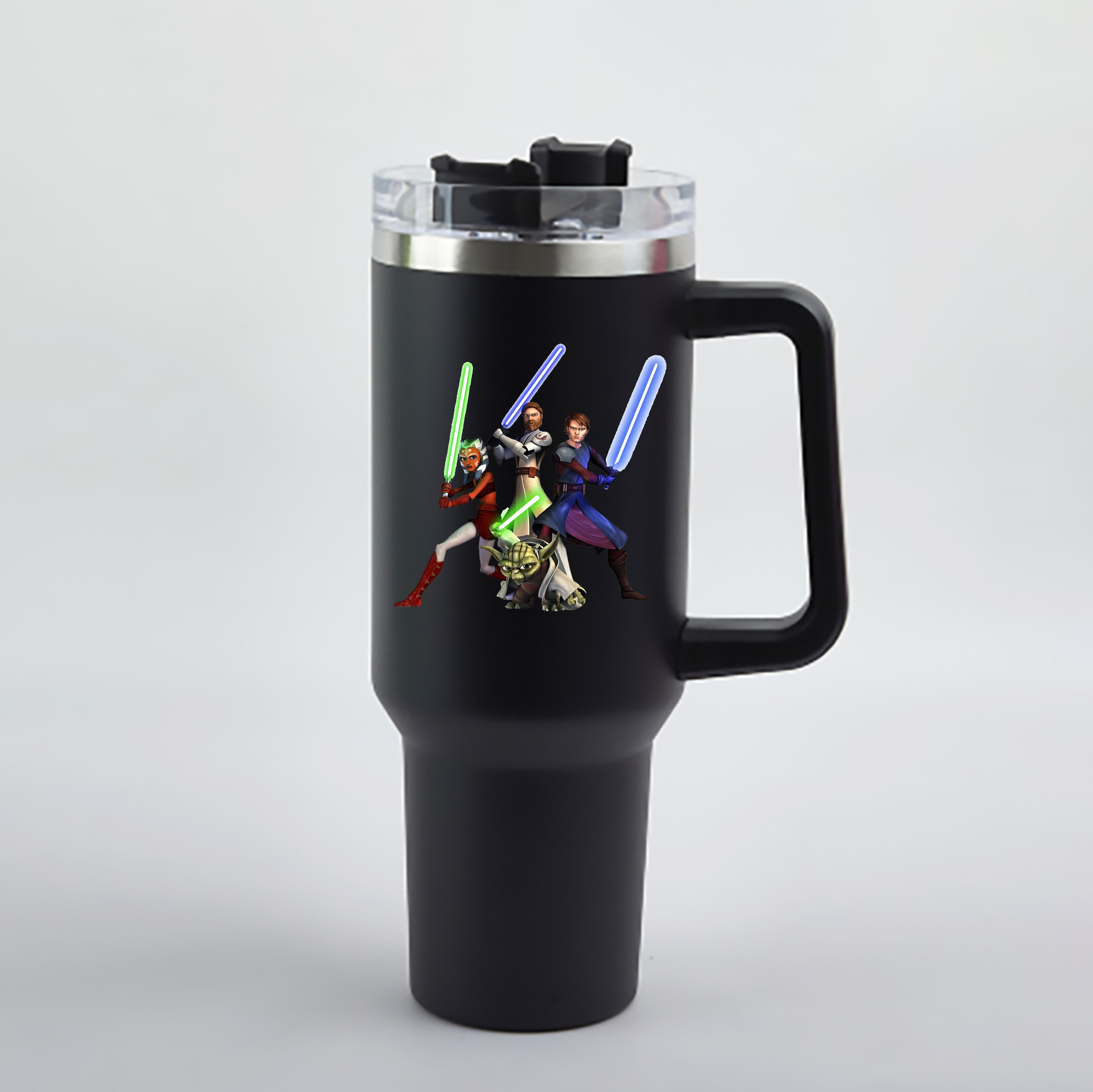 （画像用） スター・ウォーズ Star Wars 1200mL車用タンブラー - クリスタルステッカー（プラスチックストロー付き）
