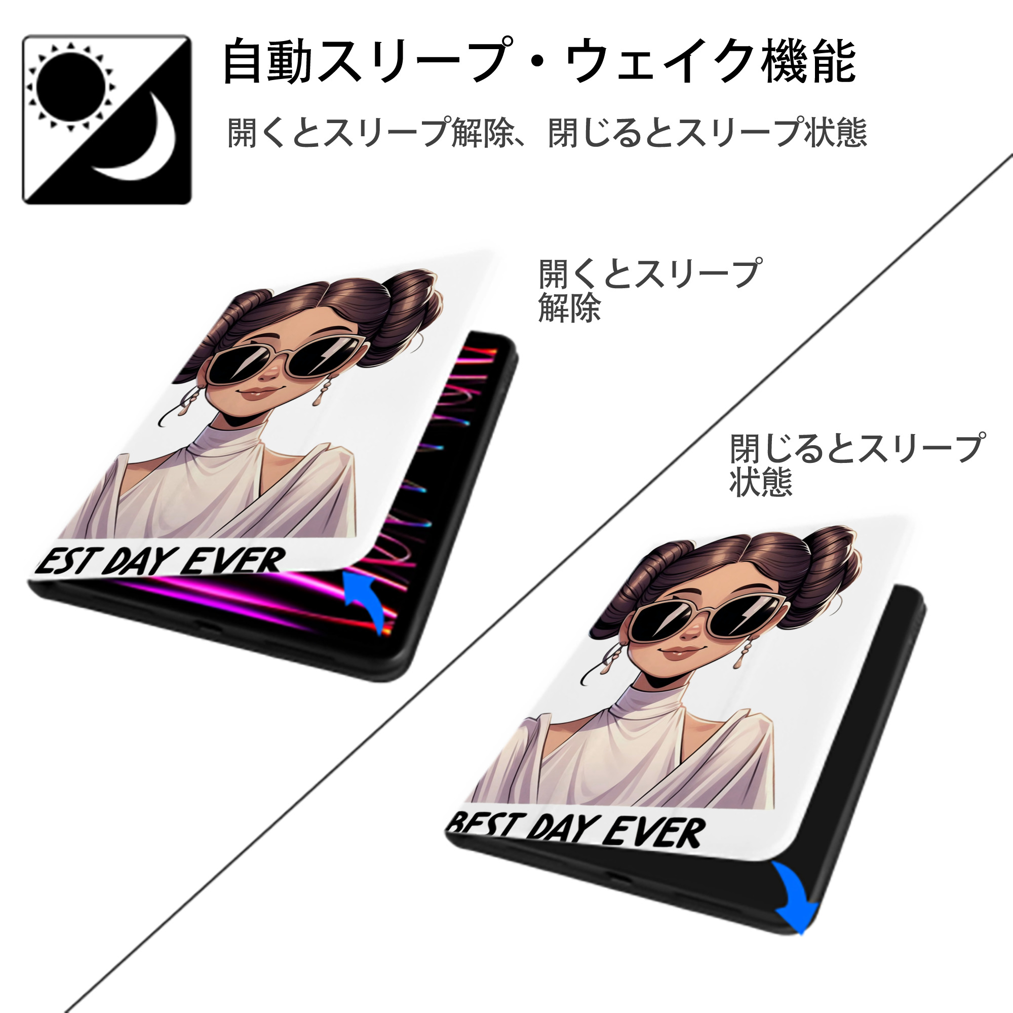 スター・ウォーズ Star Wars IPad ケース ペン収納付き 三つ折りスタンド PUレザー×シリコン 対応機種9.5/10.5/10.9インチ