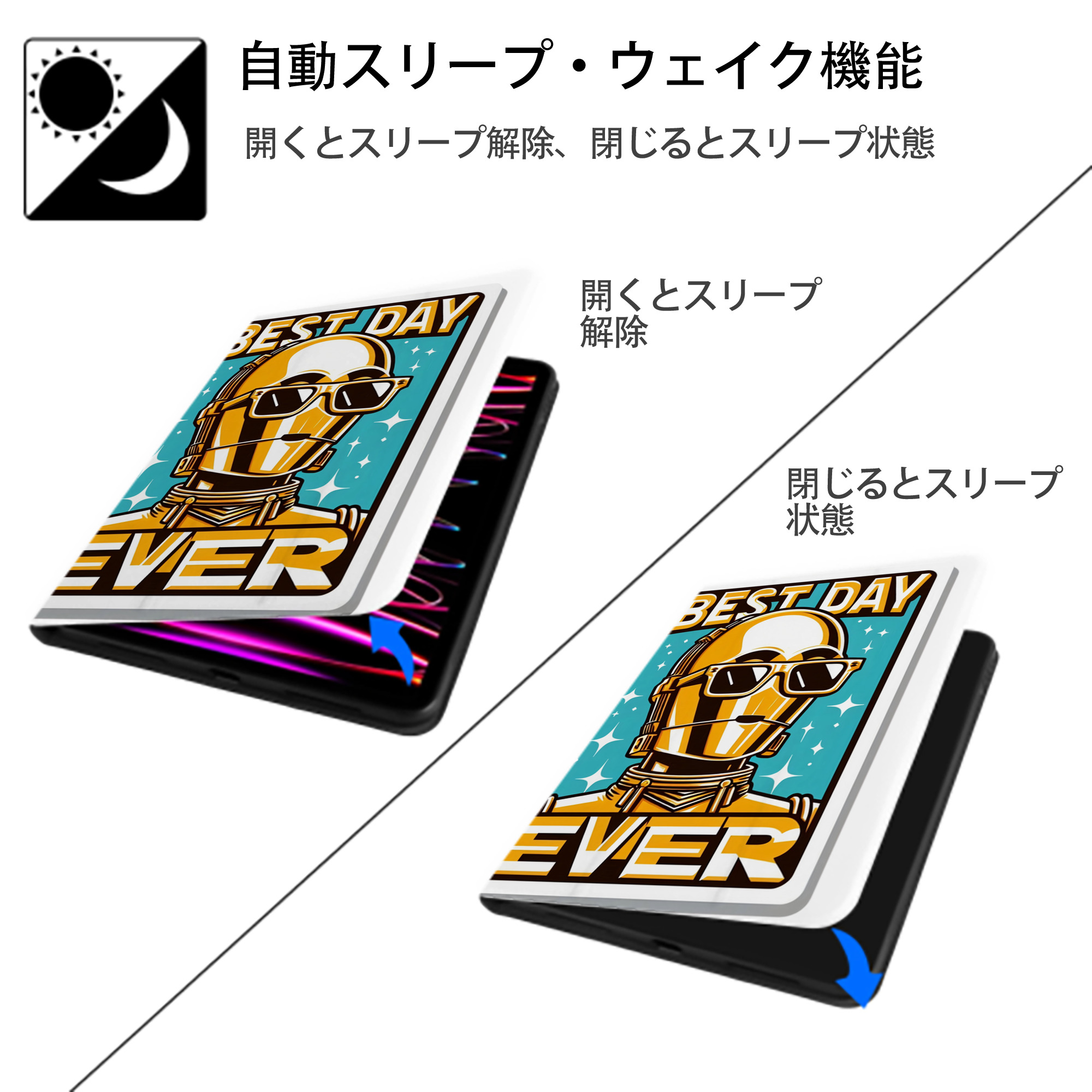 スター・ウォーズ Star Wars IPad ケース ペン収納付き 三つ折りスタンド PUレザー×シリコン 対応機種9.5/10.5/10.9インチ