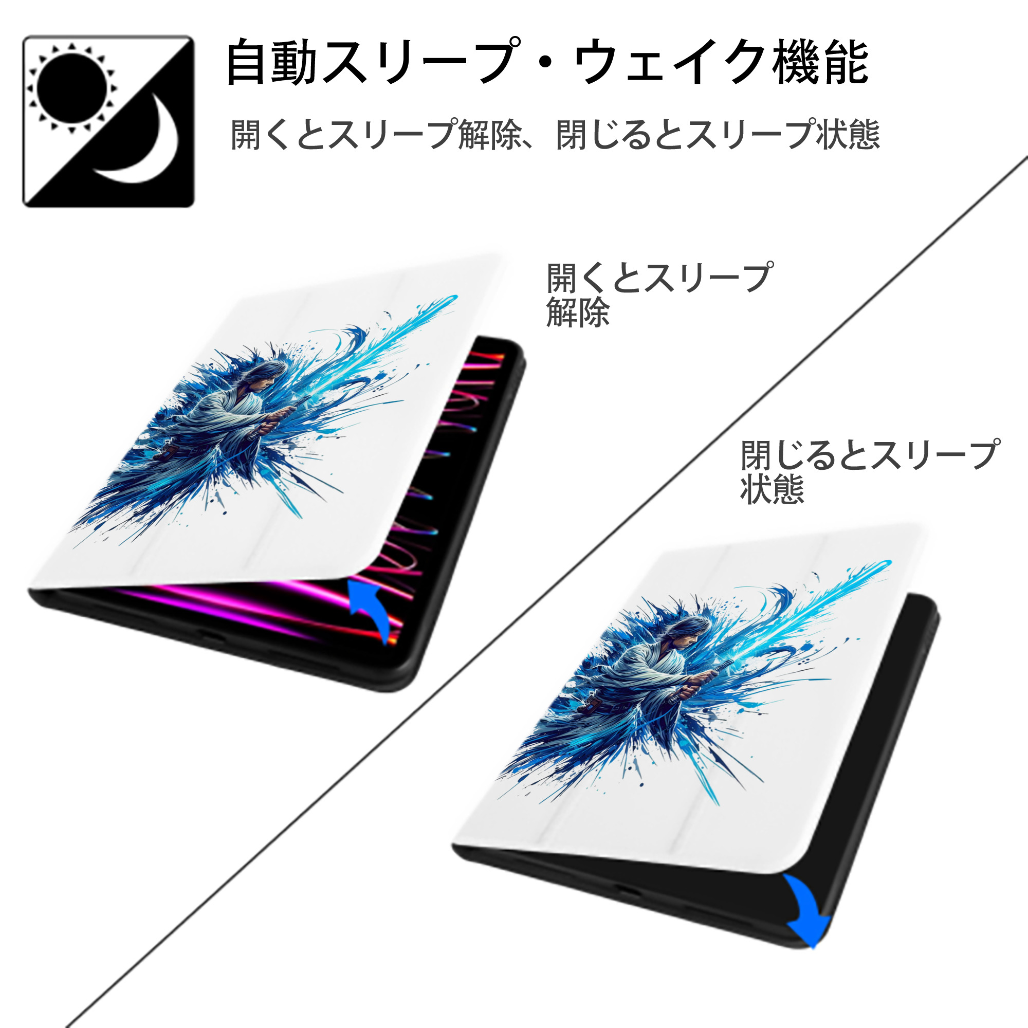 スター・ウォーズ Star Wars IPad ケース ペン収納付き 三つ折りスタンド PUレザー×シリコン 対応機種9.5/10.5/10.9インチ