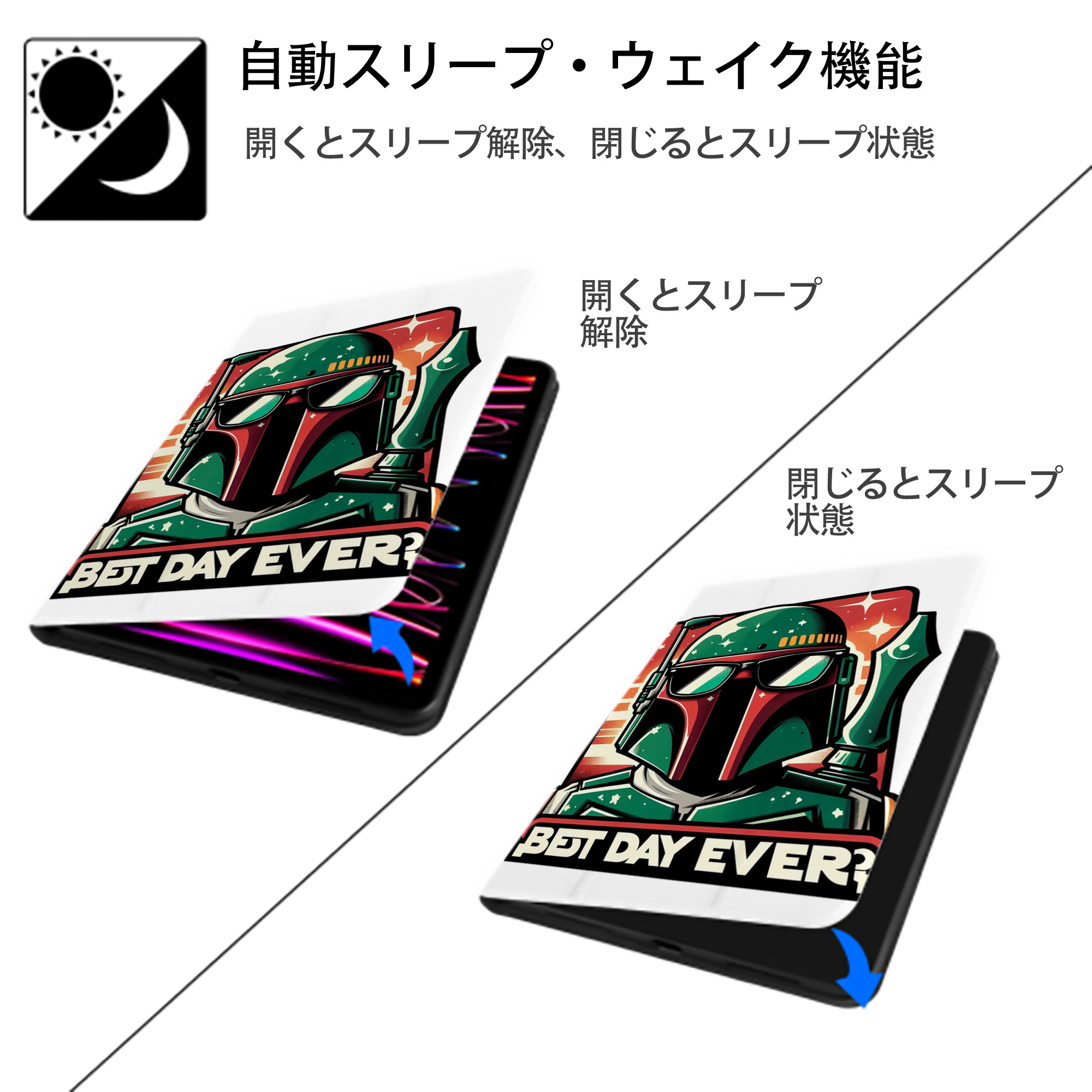スター・ウォーズ Star Wars IPad ケース ペン収納付き 三つ折りスタンド PUレザー×シリコン 対応機種9.5/10.5/10.9インチ