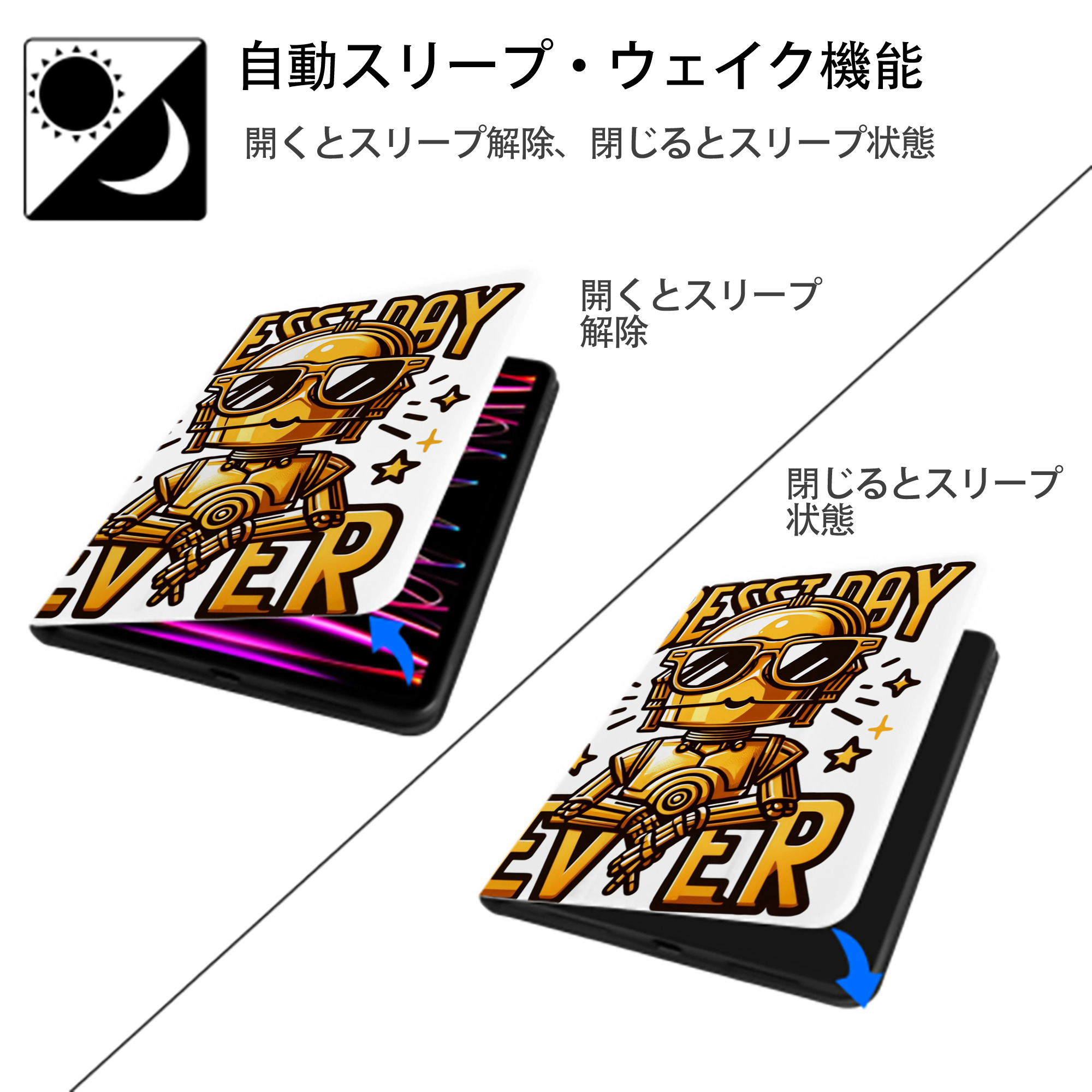 スター・ウォーズ Star Wars IPad ケース ペン収納付き 三つ折りスタンド PUレザー×シリコン 対応機種9.5/10.5/10.9インチ
