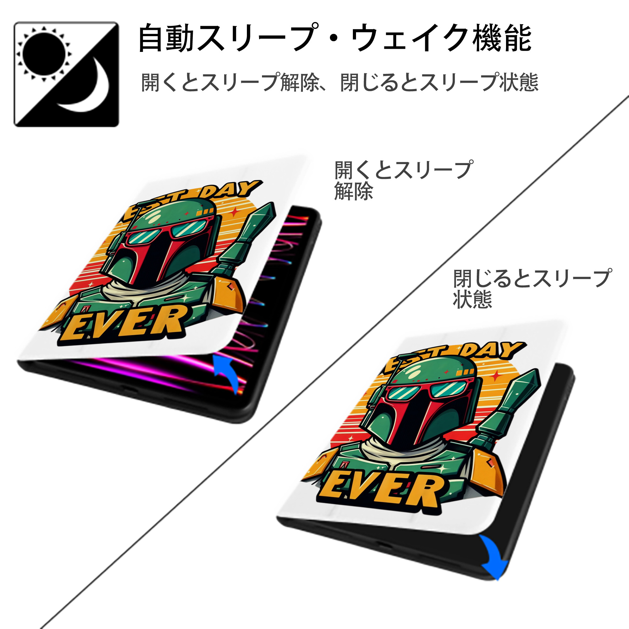 スター・ウォーズ Star Wars IPad ケース ペン収納付き 三つ折りスタンド PUレザー×シリコン 対応機種9.5/10.5/10.9インチ