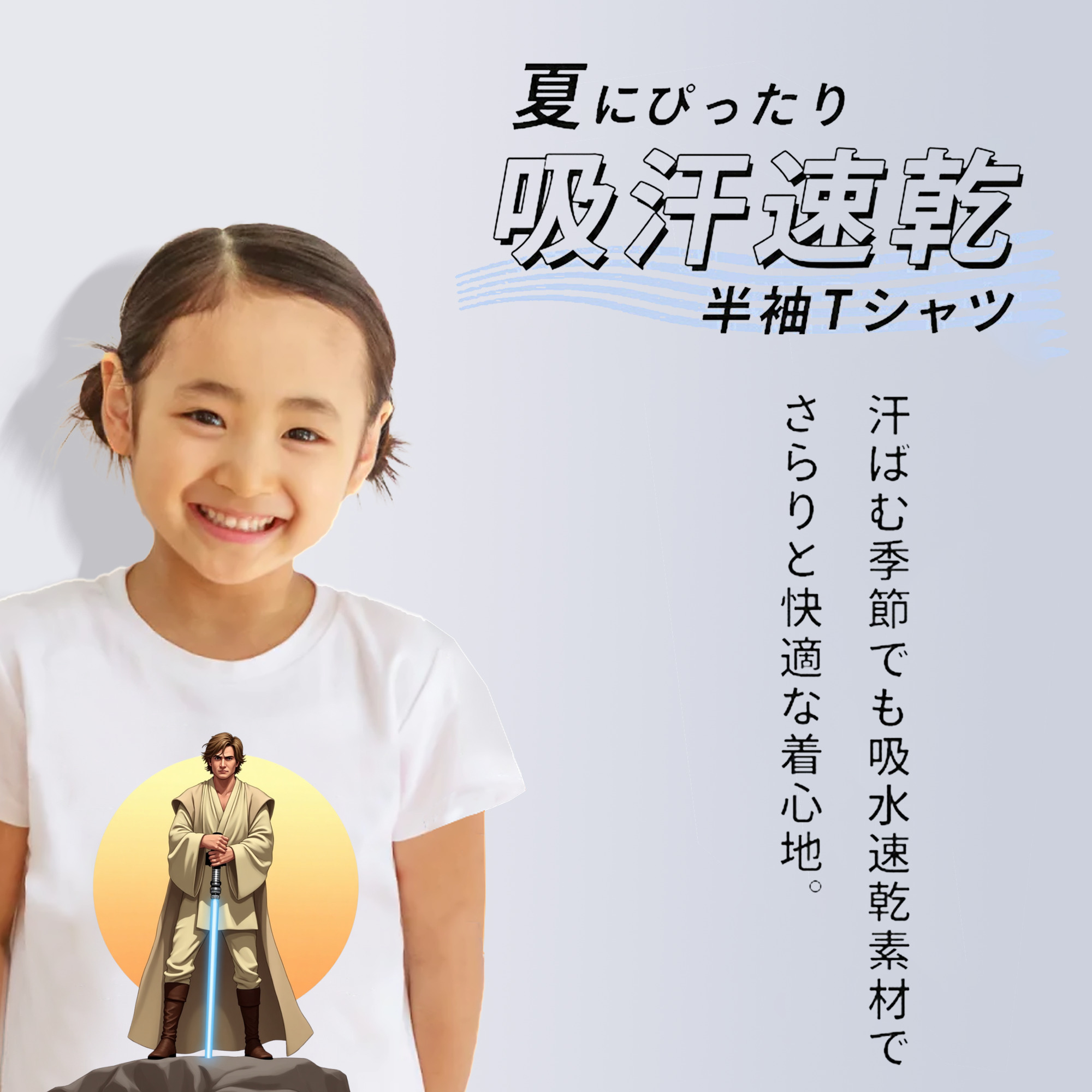 スター・ウォーズ Star Wars 綿100％キッズTシャツ（フロントプリント）