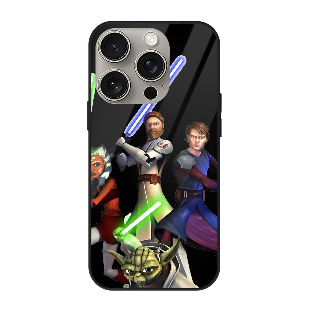 （画像用） スター・ウォーズ Star Wars 【iPhone15Pro対応】スマホケース 耐衝撃＆黄変防止 背面ガラス
