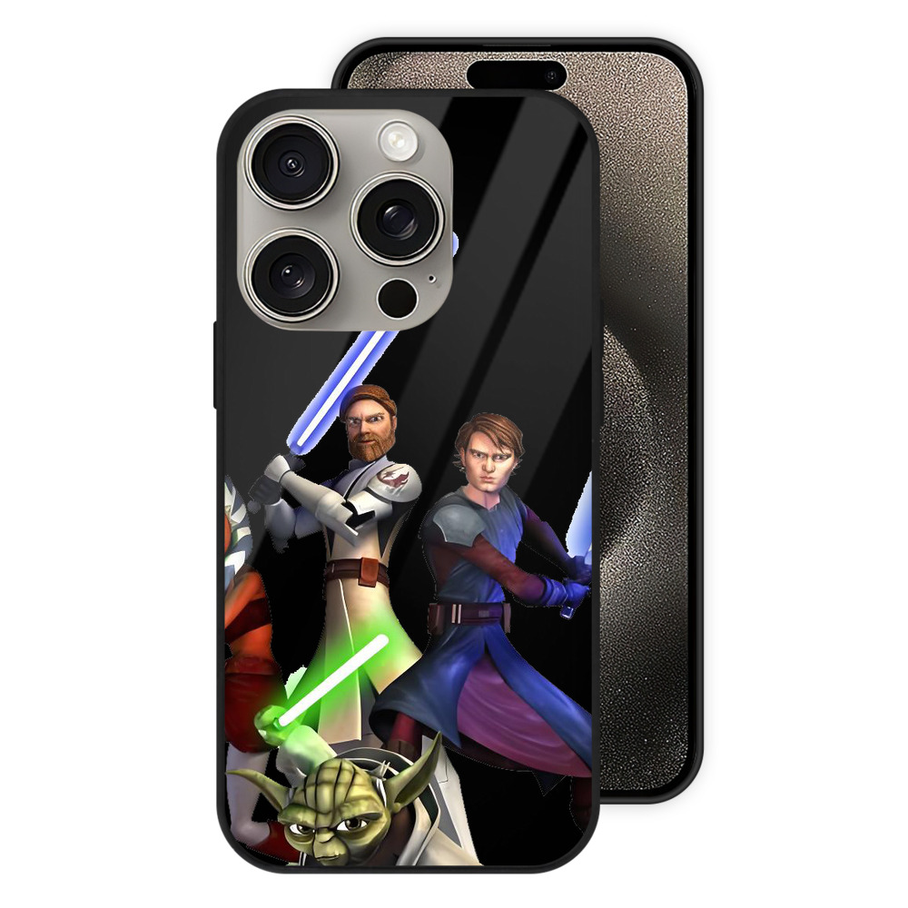（画像用） スター・ウォーズ Star Wars 【iPhone15Pro対応】スマホケース 耐衝撃＆黄変防止 背面ガラス