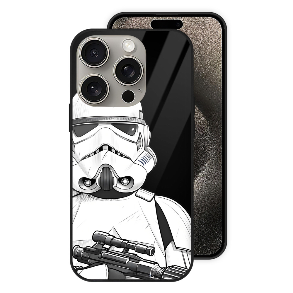 （画像用） スター・ウォーズ Star Wars 【iPhone15Pro対応】スマホケース 耐衝撃＆黄変防止 背面ガラス