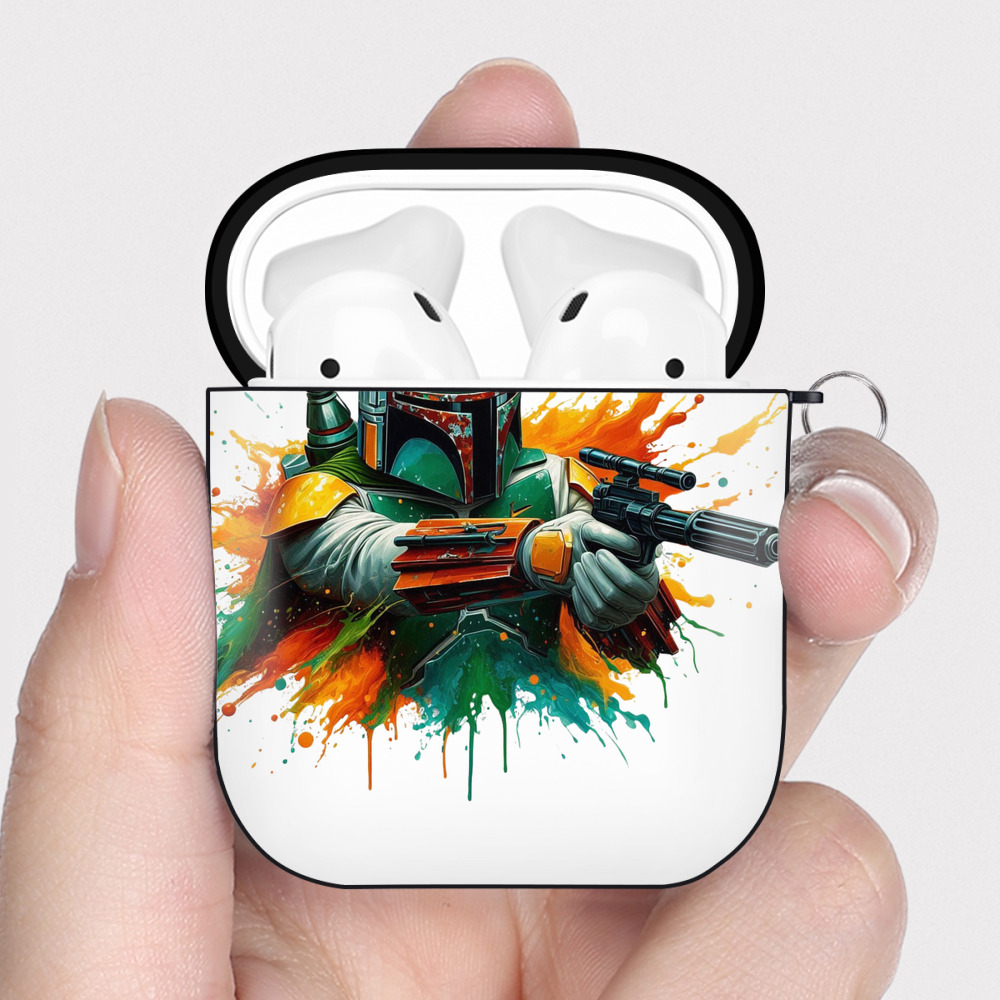 （画像用） スター・ウォーズ Star Wars AirPods 第2世代保護ケース ハードシェル ブラック 耐衝撃・防指紋・カラビナ付き