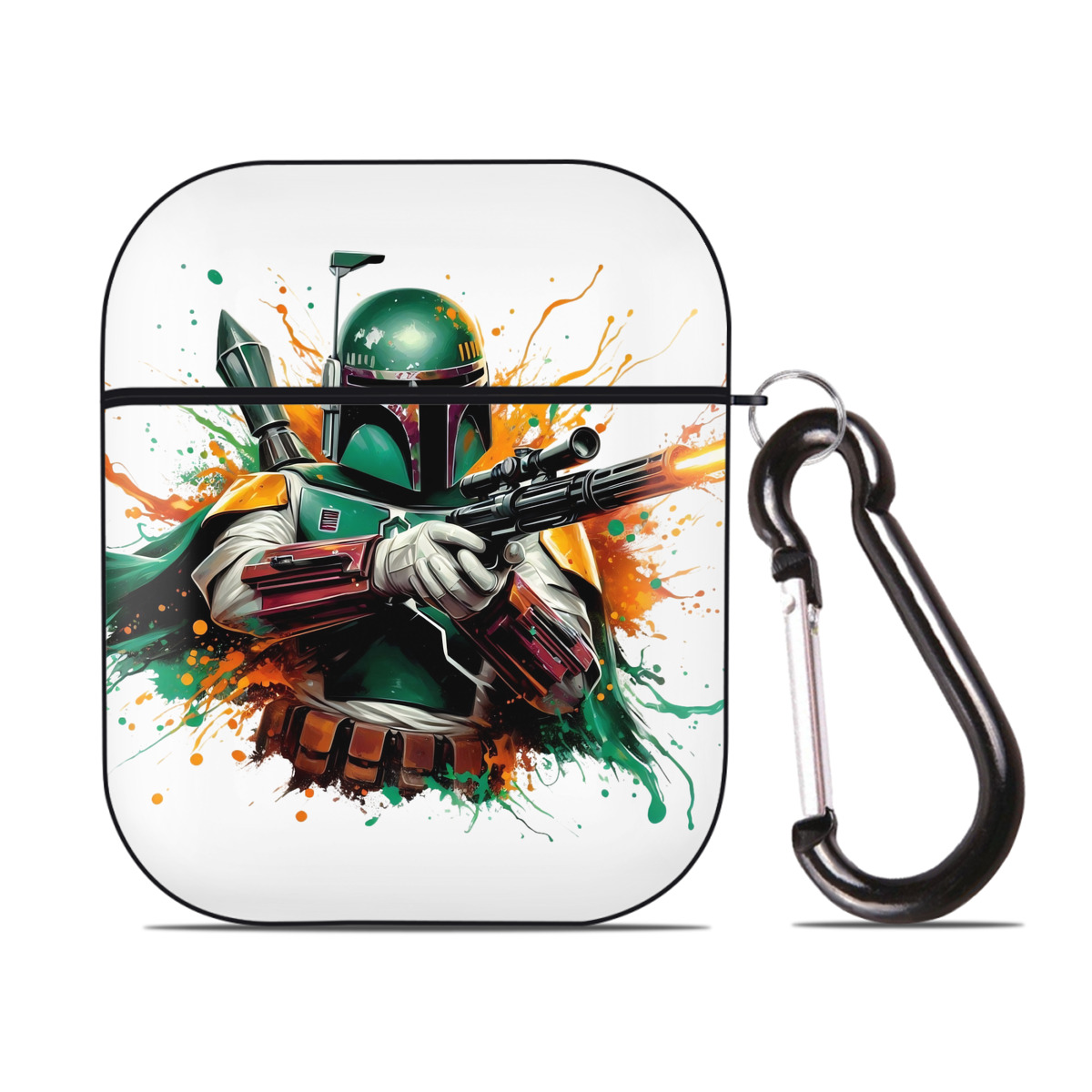 （画像用） スター・ウォーズ Star Wars AirPods 第2世代保護ケース ハードシェル ブラック 耐衝撃・防指紋・カラビナ付き