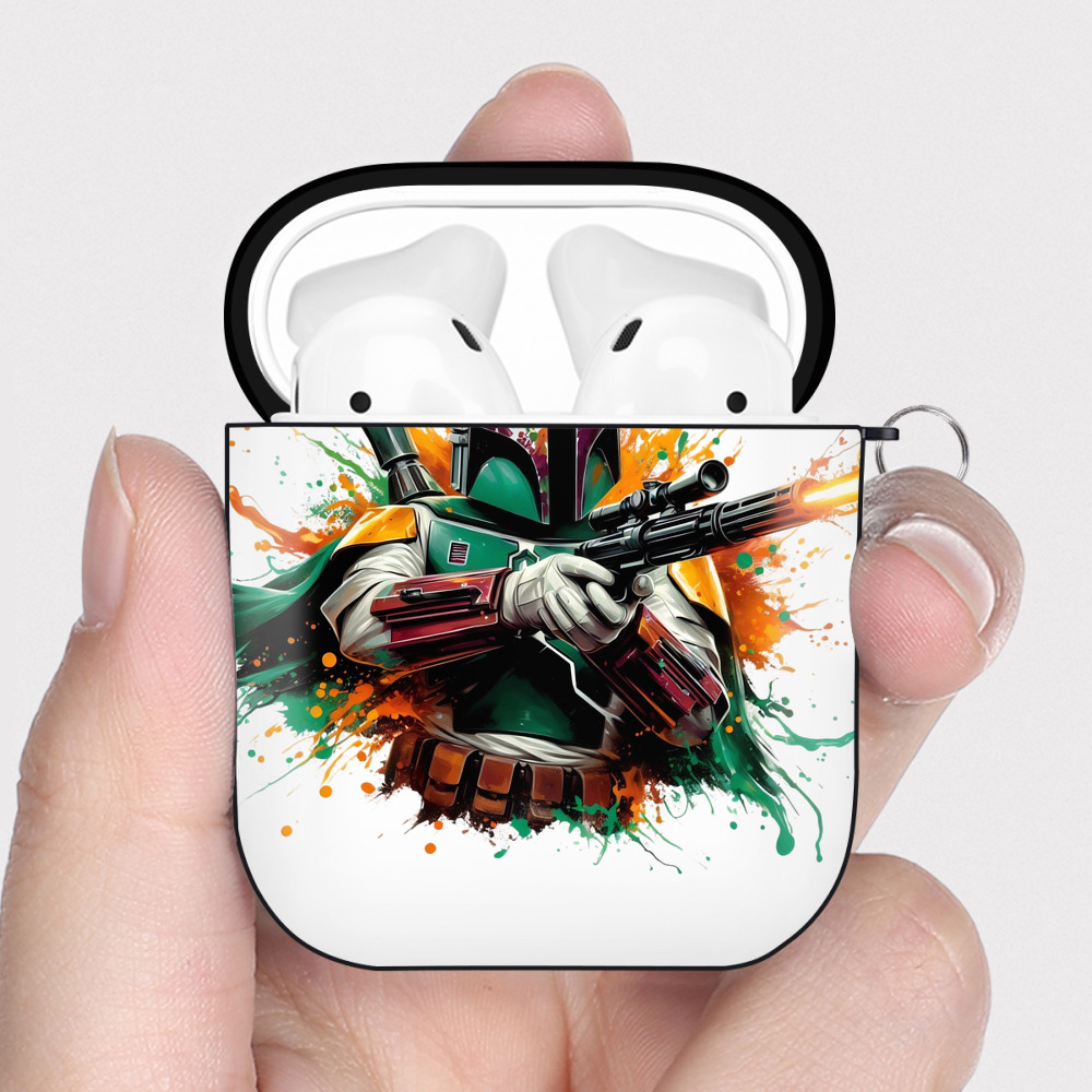 （画像用） スター・ウォーズ Star Wars AirPods 第2世代保護ケース ハードシェル ブラック 耐衝撃・防指紋・カラビナ付き