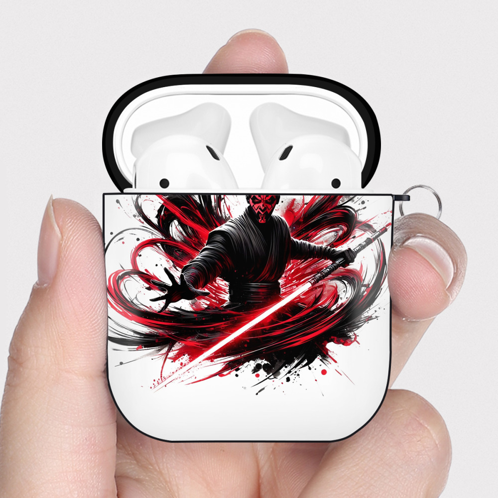 （画像用） スター・ウォーズ Star Wars AirPods 第2世代保護ケース ハードシェル ブラック 耐衝撃・防指紋・カラビナ付き