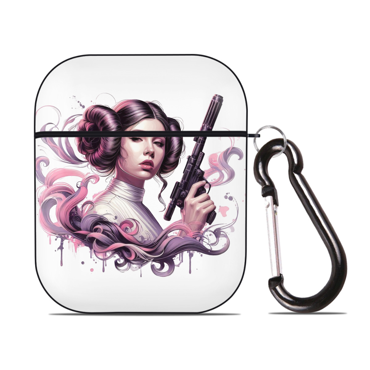 （画像用） スター・ウォーズ Star Wars AirPods 第2世代保護ケース ハードシェル ブラック 耐衝撃・防指紋・カラビナ付き