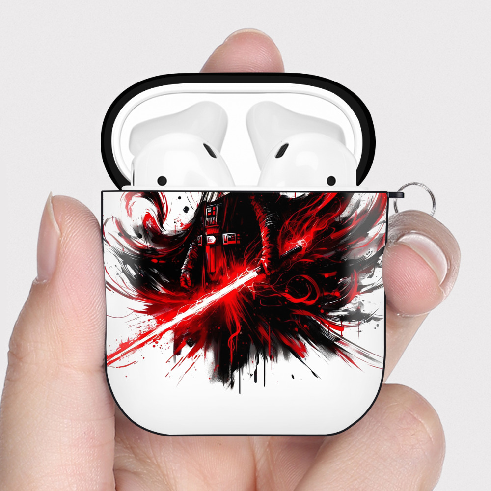 （画像用） スター・ウォーズ Star Wars AirPods 第2世代保護ケース ハードシェル ブラック 耐衝撃・防指紋・カラビナ付き