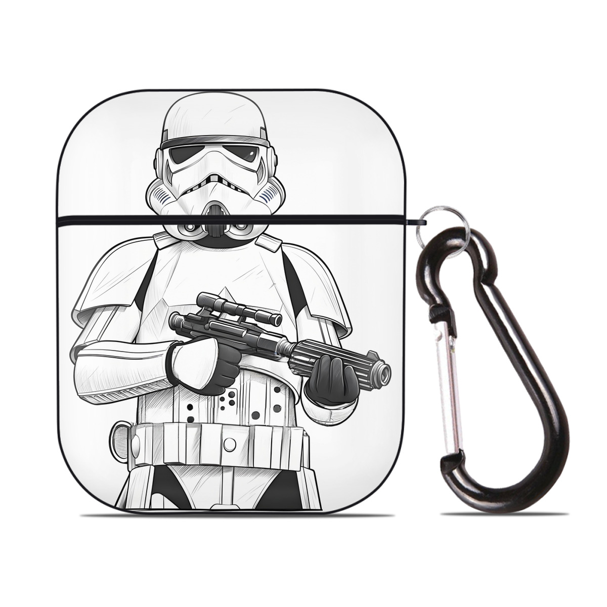 （画像用） スター・ウォーズ Star Wars AirPods 第2世代保護ケース ハードシェル ブラック 耐衝撃・防指紋・カラビナ付き