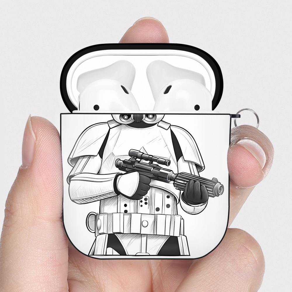 （画像用） スター・ウォーズ Star Wars AirPods 第2世代保護ケース ハードシェル ブラック 耐衝撃・防指紋・カラビナ付き