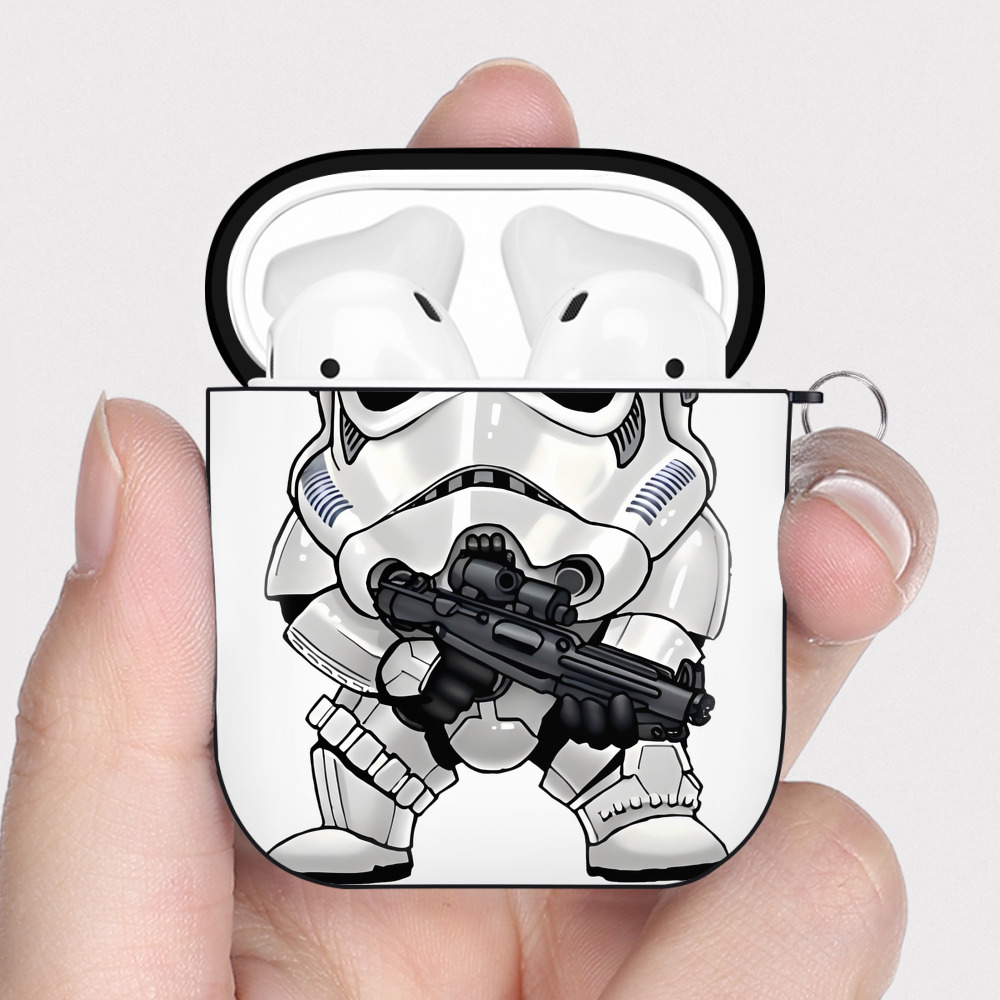 （画像用） スター・ウォーズ Star Wars AirPods 第2世代保護ケース ハードシェル ブラック 耐衝撃・防指紋・カラビナ付き