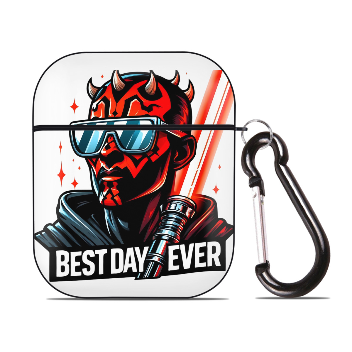 （画像用） スター・ウォーズ Star Wars AirPods 第2世代保護ケース ハードシェル ブラック 耐衝撃・防指紋・カラビナ付き