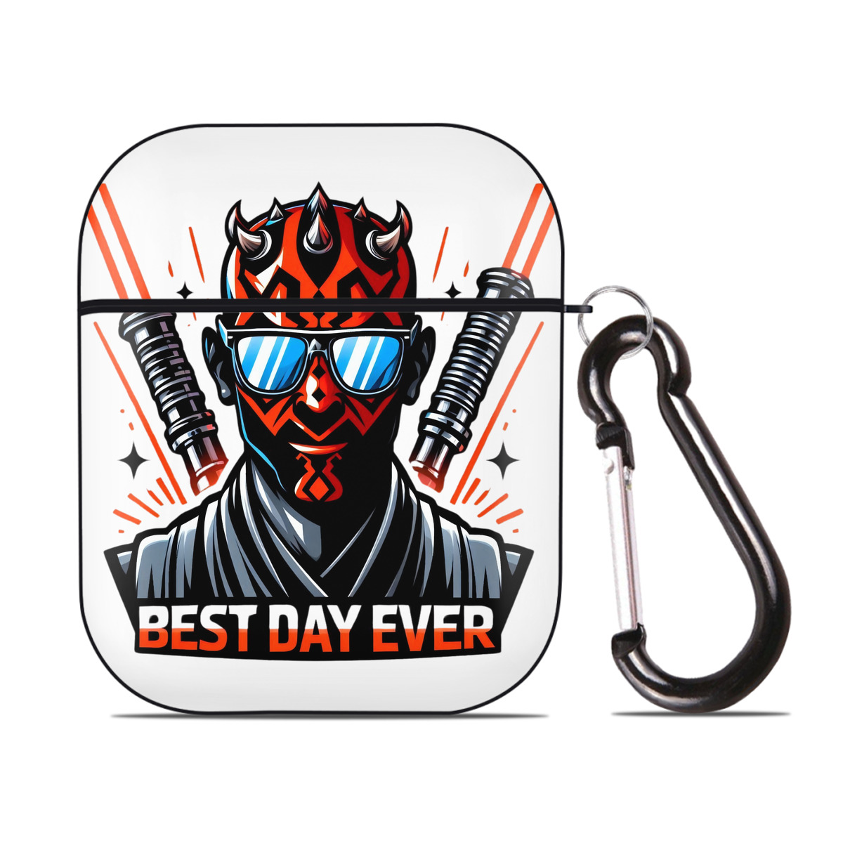 （画像用） スター・ウォーズ Star Wars AirPods 第2世代保護ケース ハードシェル ブラック 耐衝撃・防指紋・カラビナ付き