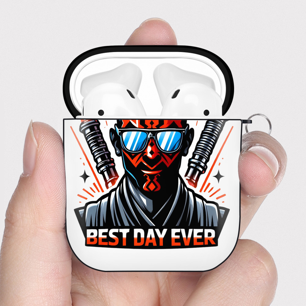 （画像用） スター・ウォーズ Star Wars AirPods 第2世代保護ケース ハードシェル ブラック 耐衝撃・防指紋・カラビナ付き