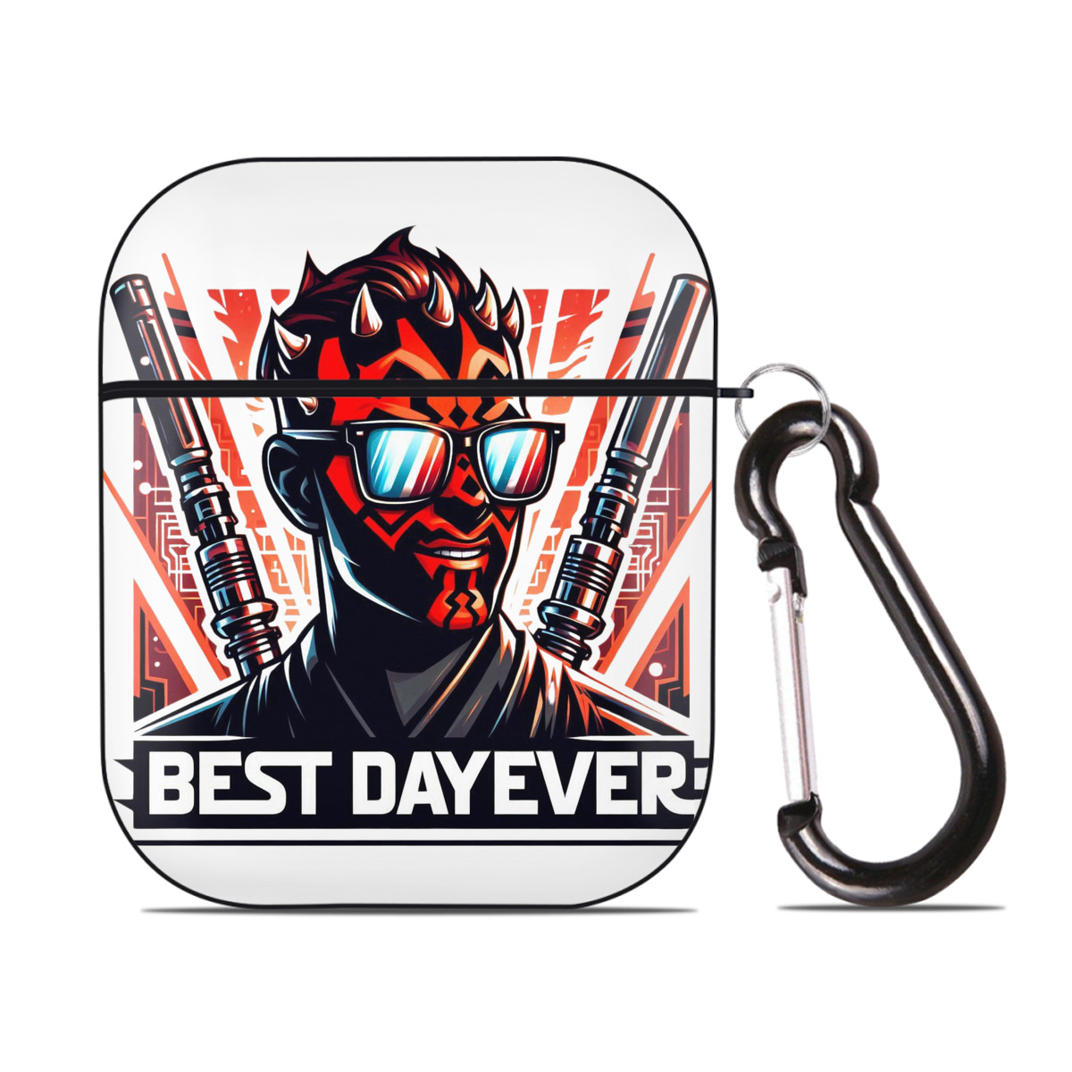 （画像用） スター・ウォーズ Star Wars AirPods 第2世代保護ケース ハードシェル ブラック 耐衝撃・防指紋・カラビナ付き