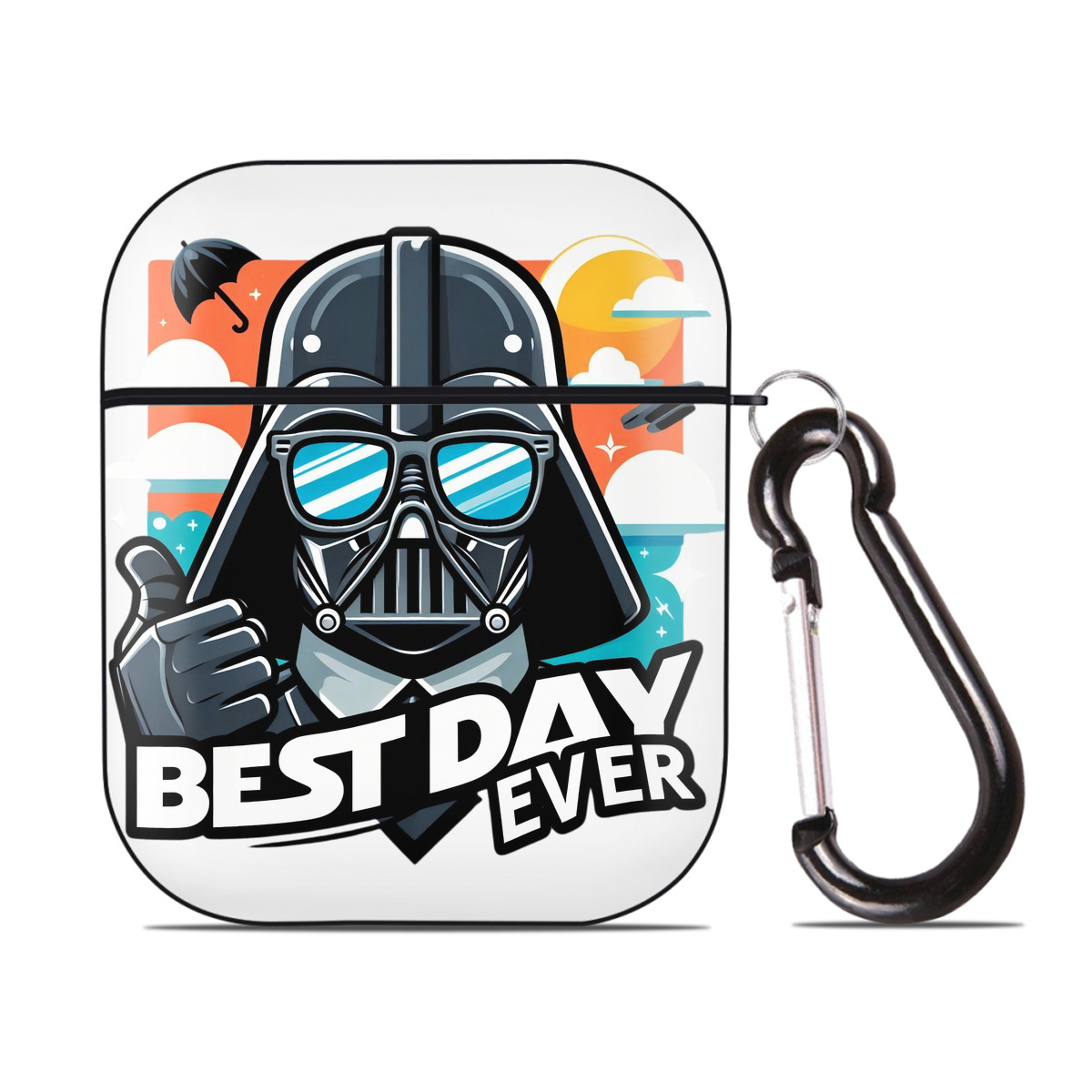 （画像用） スター・ウォーズ Star Wars AirPods 第2世代保護ケース ハードシェル ブラック 耐衝撃・防指紋・カラビナ付き