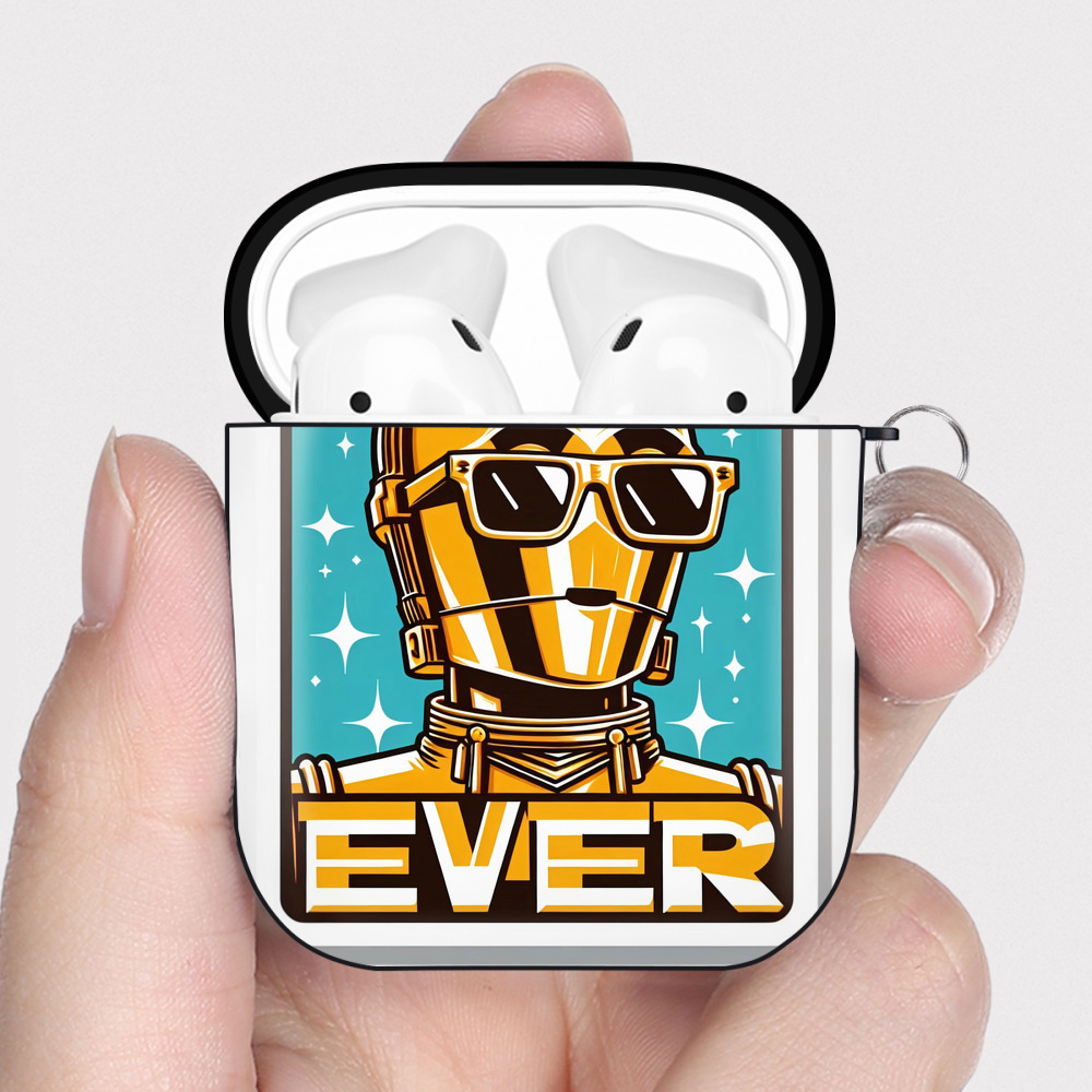 （画像用） スター・ウォーズ Star Wars AirPods 第2世代保護ケース ハードシェル ブラック 耐衝撃・防指紋・カラビナ付き