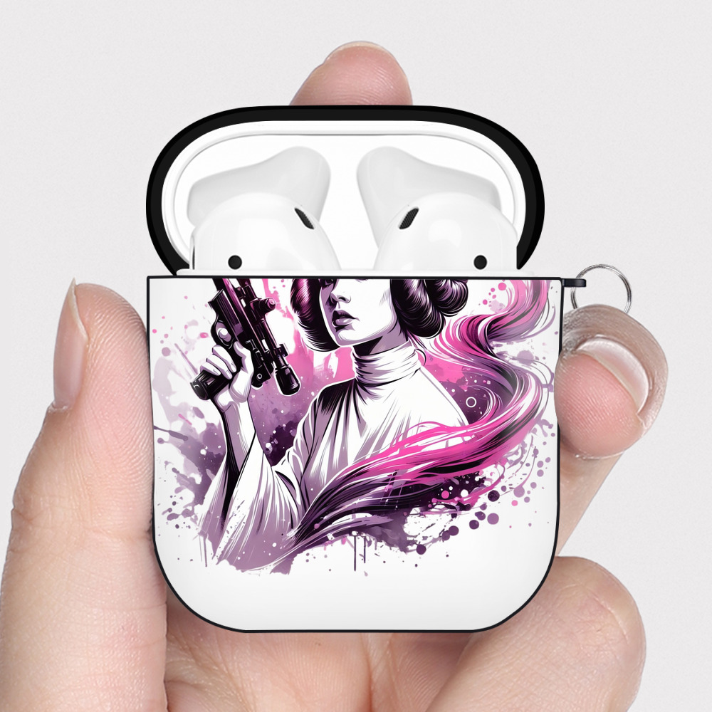 （画像用） スター・ウォーズ Star Wars AirPods 第2世代保護ケース ハードシェル ブラック 耐衝撃・防指紋・カラビナ付き