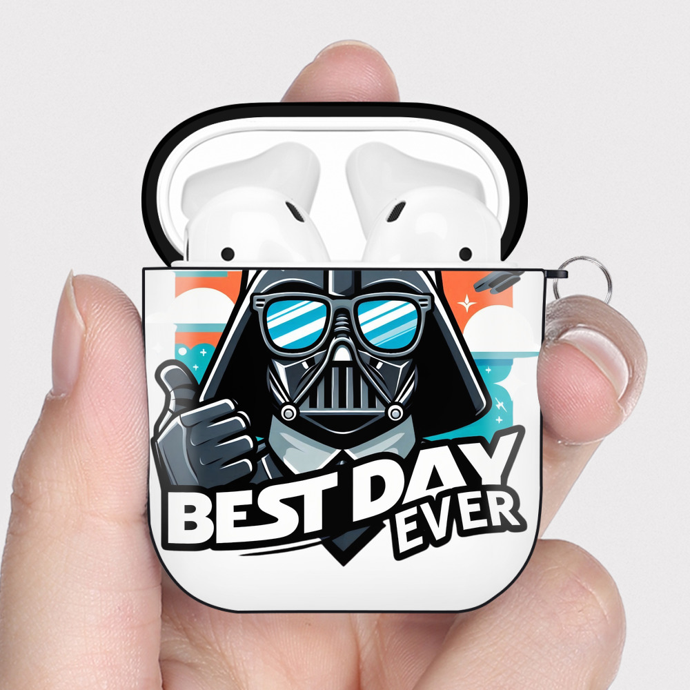 （画像用） スター・ウォーズ Star Wars AirPods 第2世代保護ケース ハードシェル ブラック 耐衝撃・防指紋・カラビナ付き