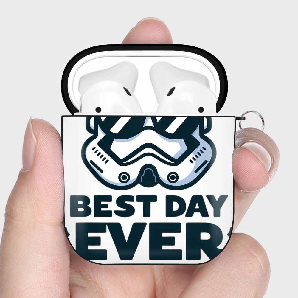 （画像用） スター・ウォーズ Star Wars AirPods 第2世代保護ケース ハードシェル ブラック 耐衝撃・防指紋・カラビナ付き