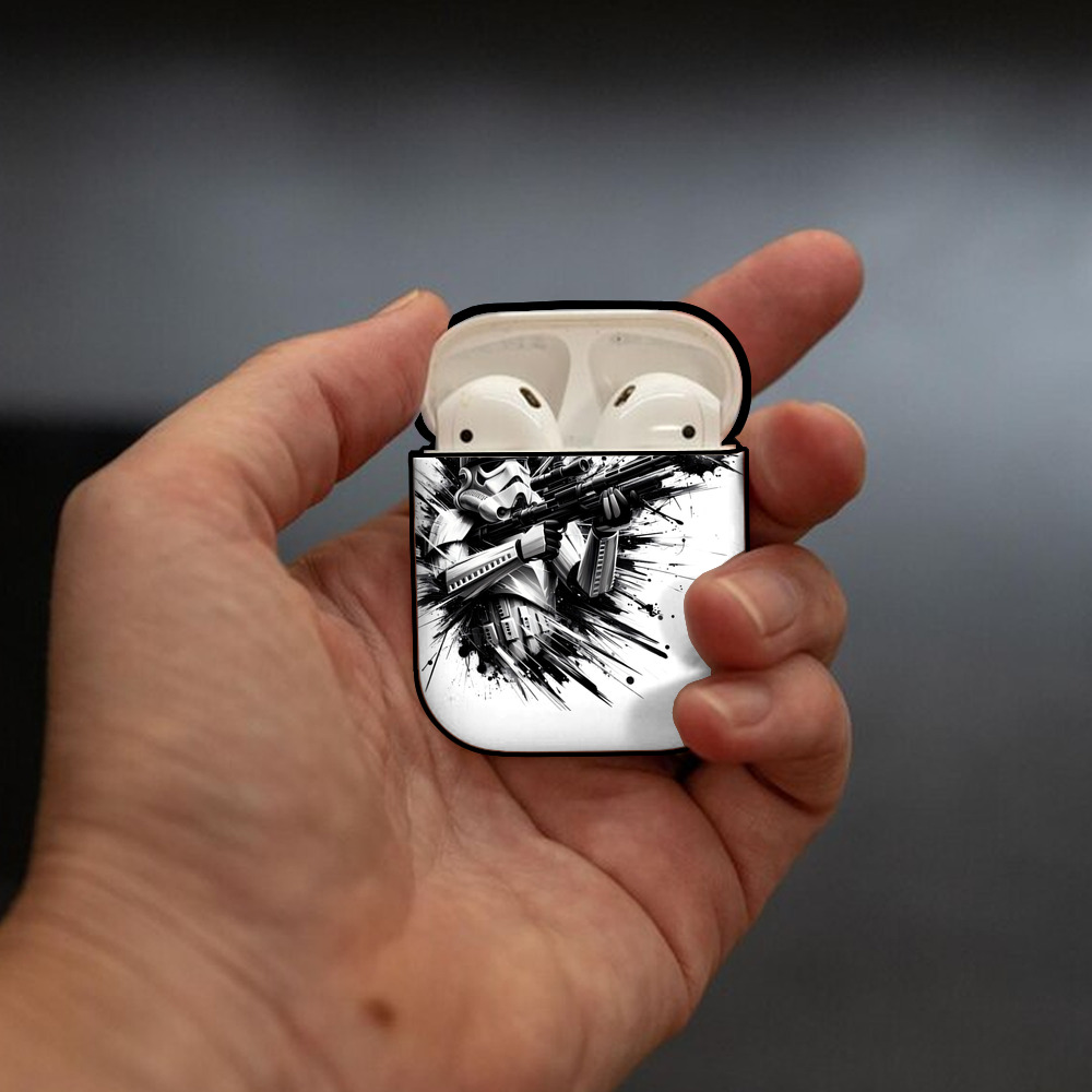 スター・ウォーズ Star Wars AirPods 第2世代保護ケース ハードシェル ブラック 耐衝撃・防指紋・カラビナ付き
