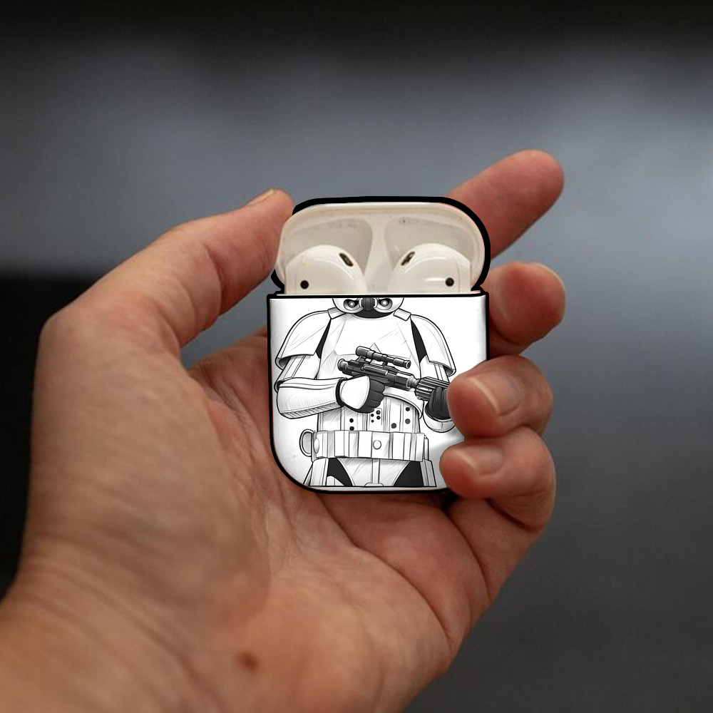 スター・ウォーズ Star Wars AirPods 第2世代保護ケース ハードシェル ブラック 耐衝撃・防指紋・カラビナ付き