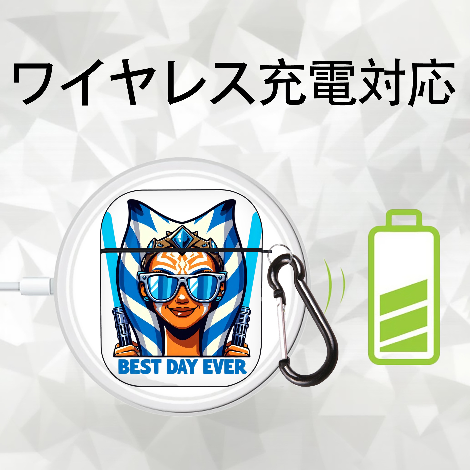 スター・ウォーズ Star Wars AirPods 第2世代保護ケース ハードシェル ブラック 耐衝撃・防指紋・カラビナ付き