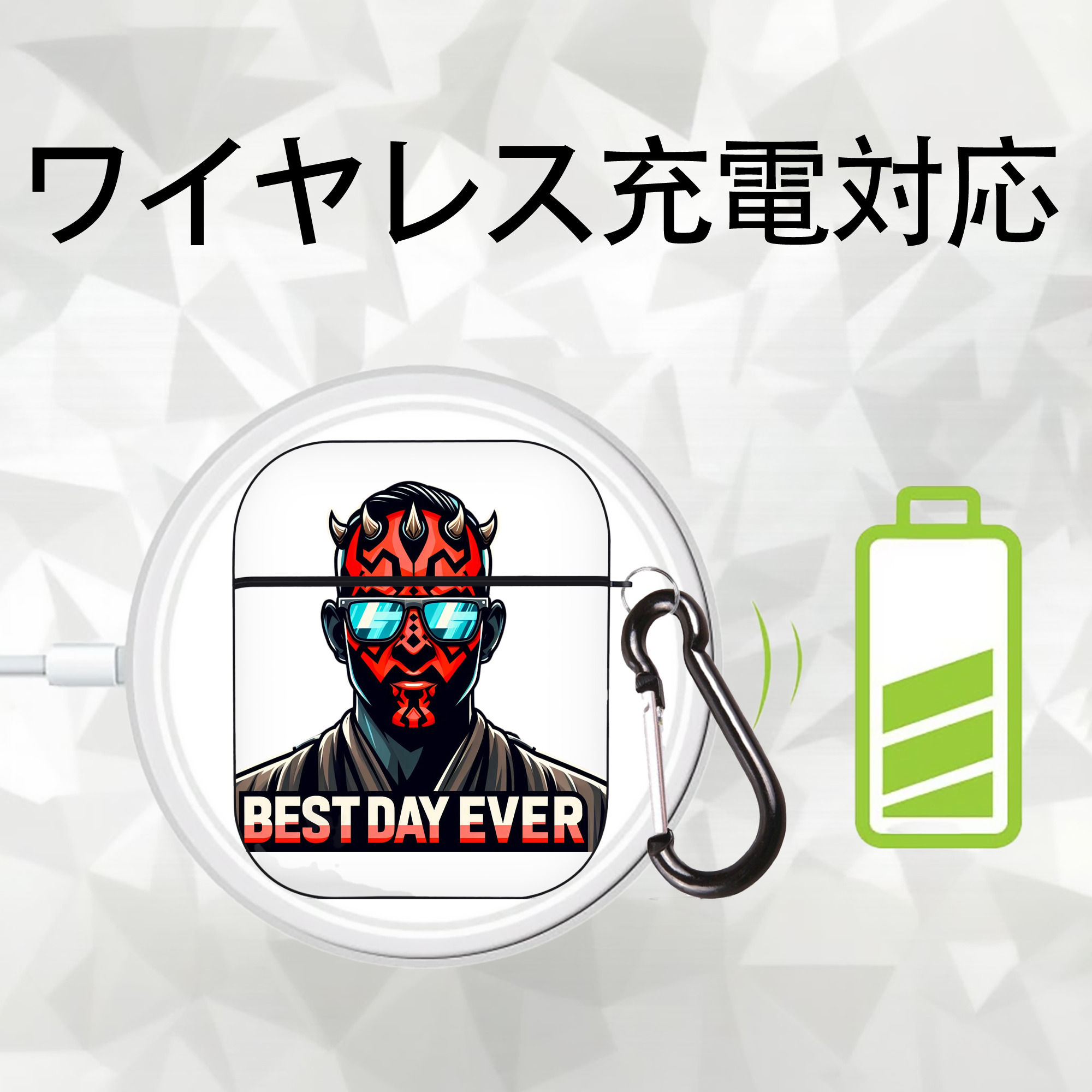 スター・ウォーズ Star Wars AirPods 第2世代保護ケース ハードシェル ブラック 耐衝撃・防指紋・カラビナ付き