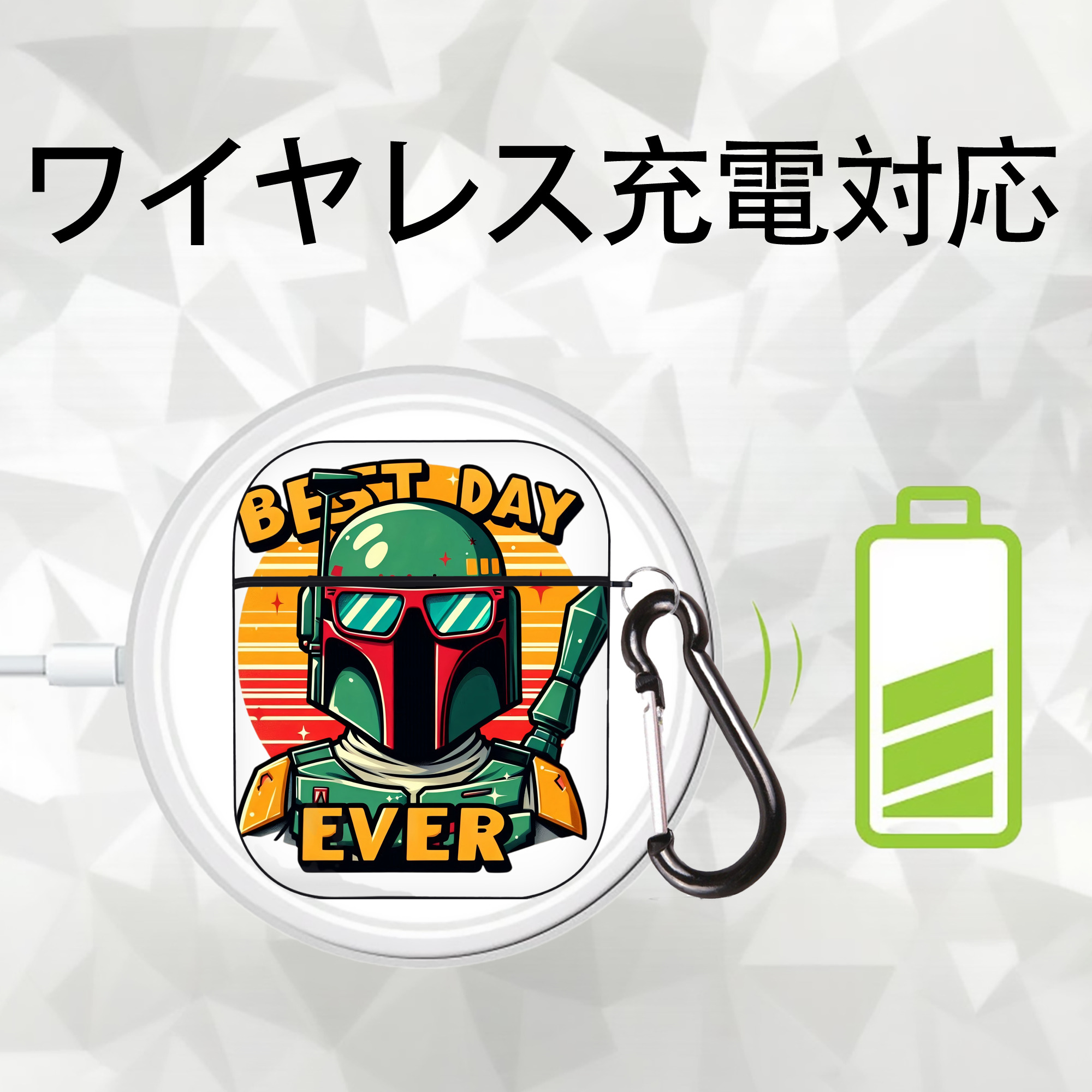 スター・ウォーズ Star Wars AirPods 第2世代保護ケース ハードシェル ブラック 耐衝撃・防指紋・カラビナ付き