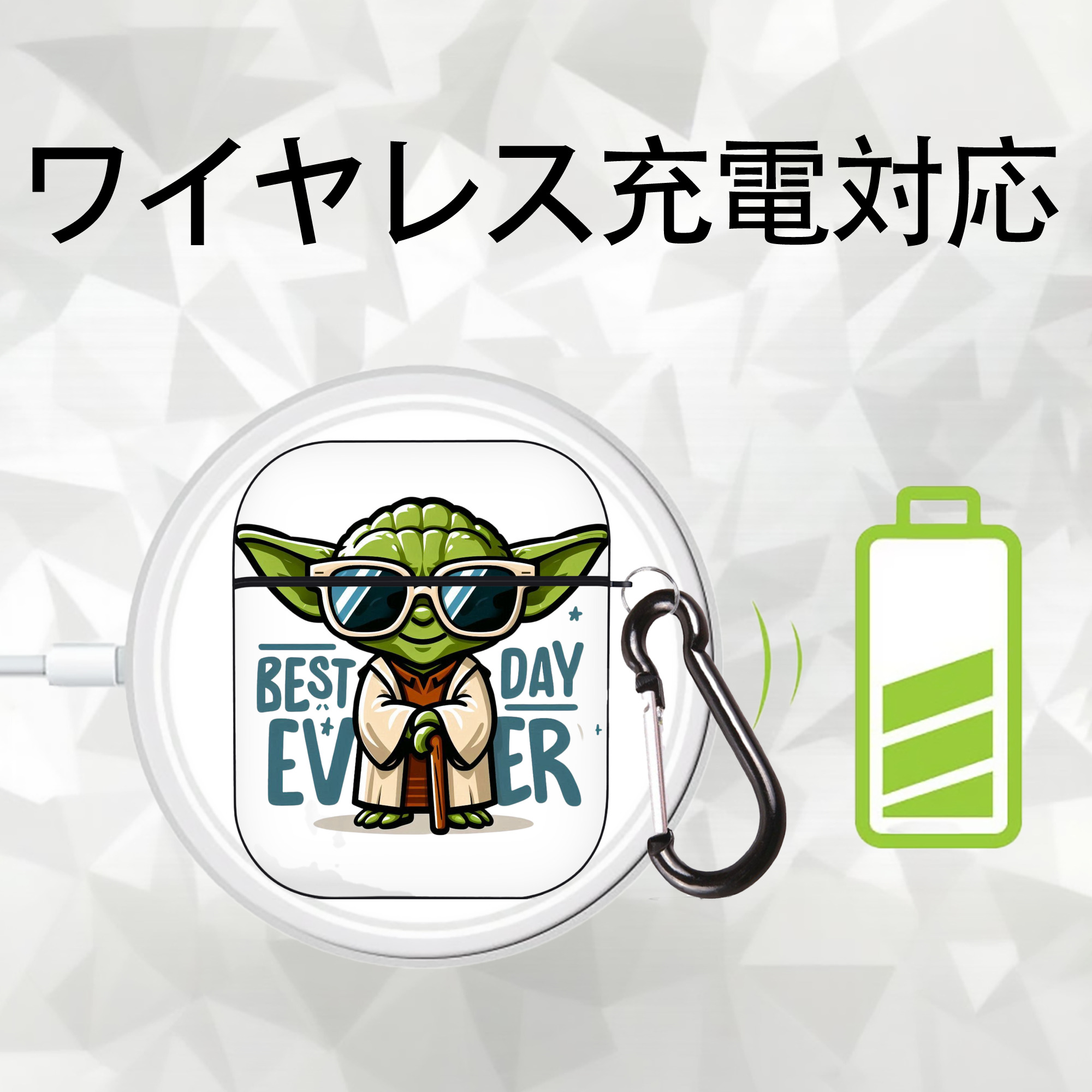 スター・ウォーズ Star Wars AirPods 第2世代保護ケース ハードシェル ブラック 耐衝撃・防指紋・カラビナ付き