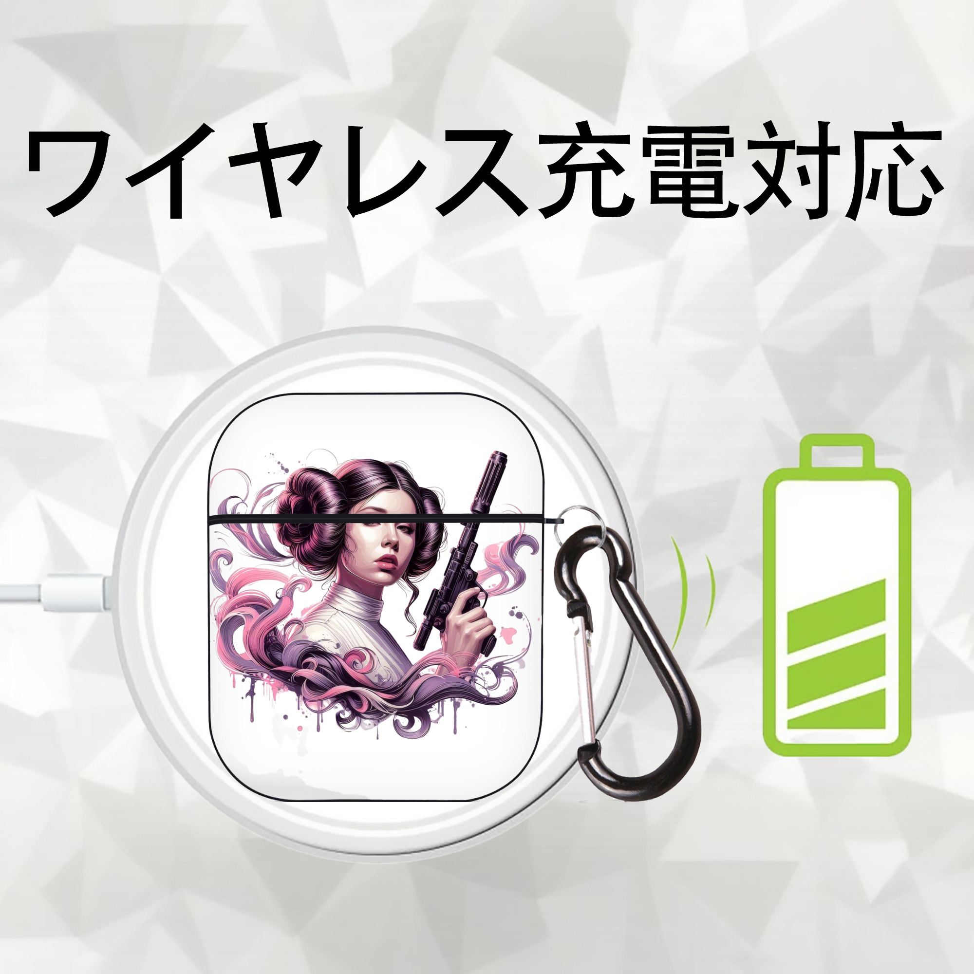 スター・ウォーズ Star Wars AirPods 第2世代保護ケース ハードシェル ブラック 耐衝撃・防指紋・カラビナ付き