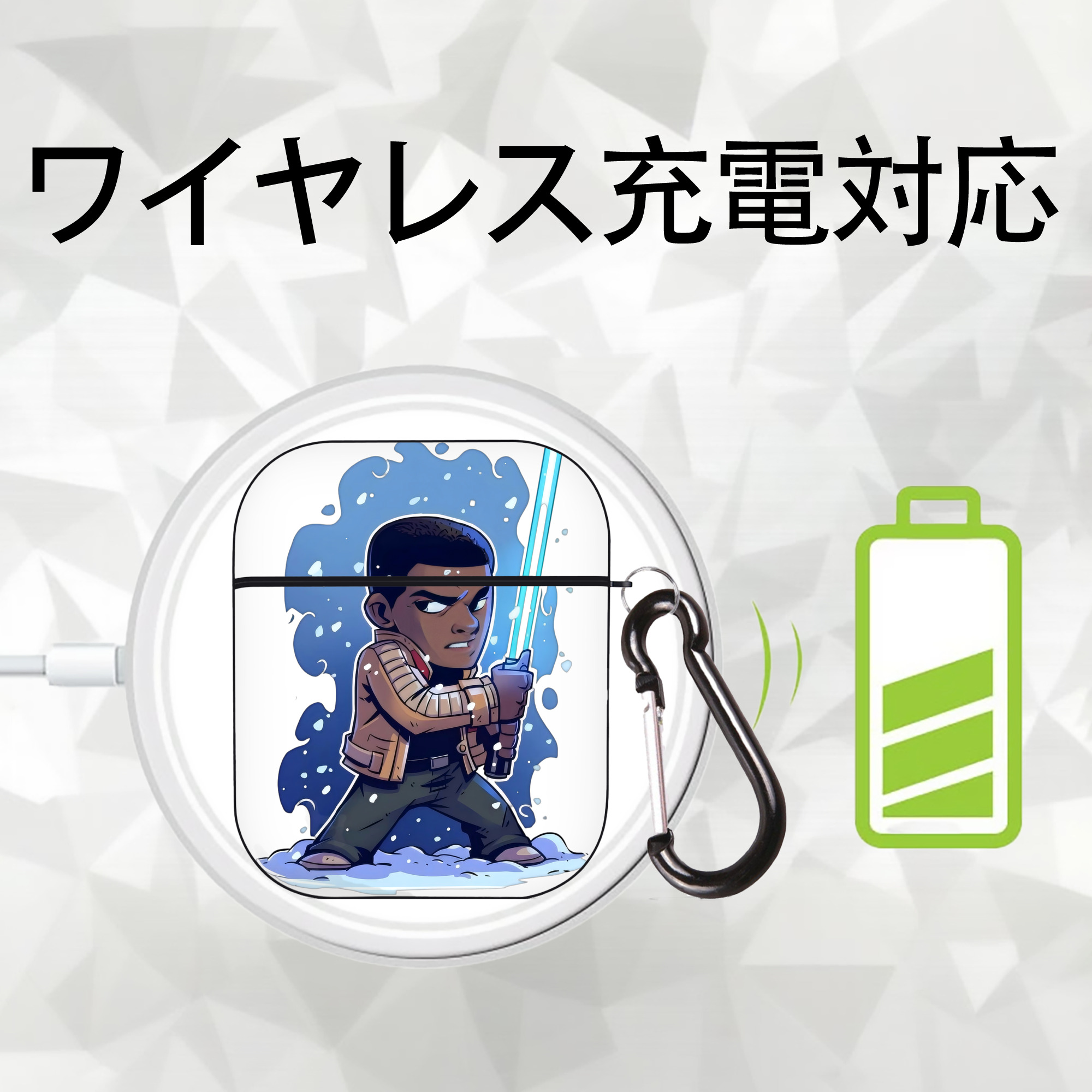スター・ウォーズ Star Wars AirPods 第2世代保護ケース ハードシェル ブラック 耐衝撃・防指紋・カラビナ付き