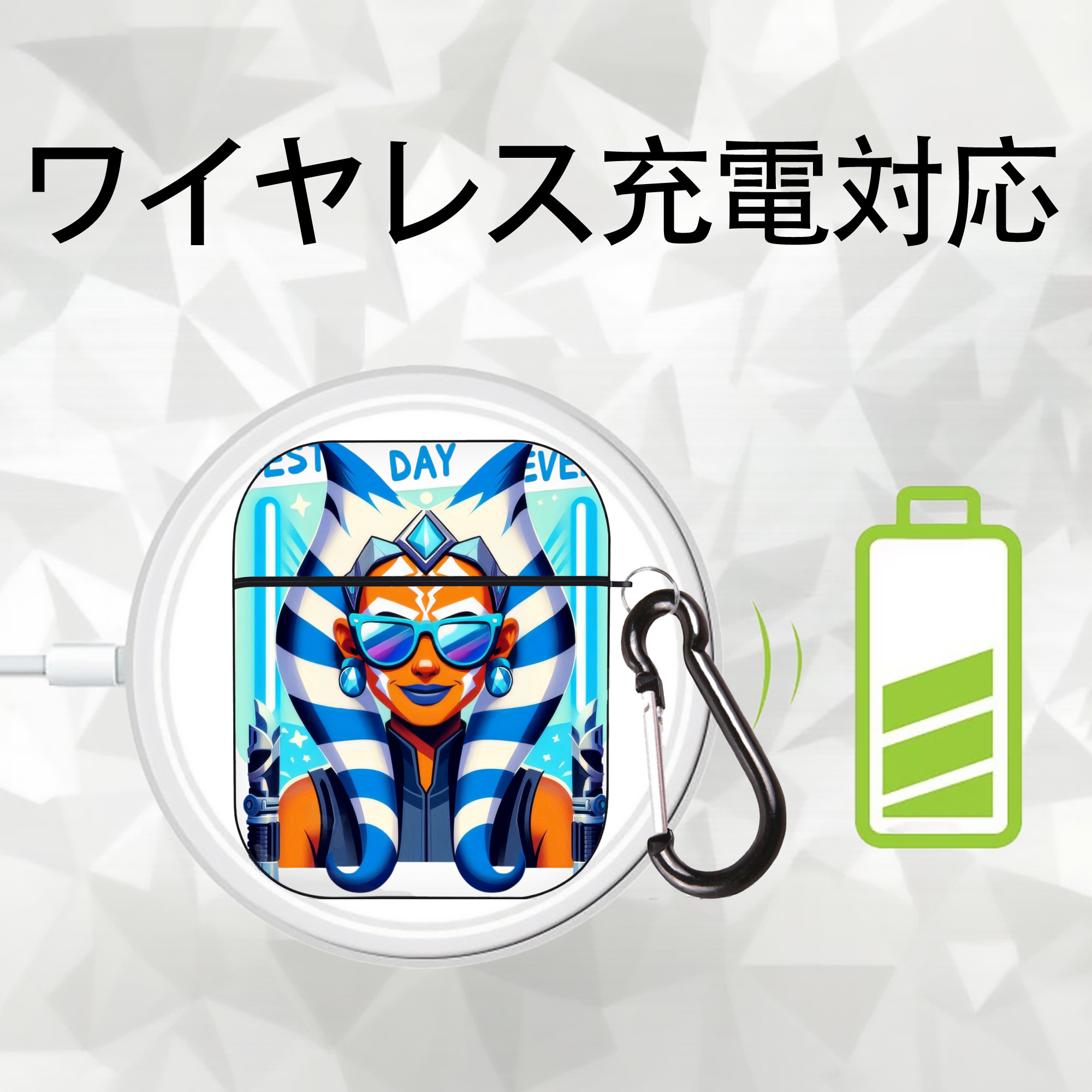 スター・ウォーズ Star Wars AirPods 第2世代保護ケース ハードシェル ブラック 耐衝撃・防指紋・カラビナ付き
