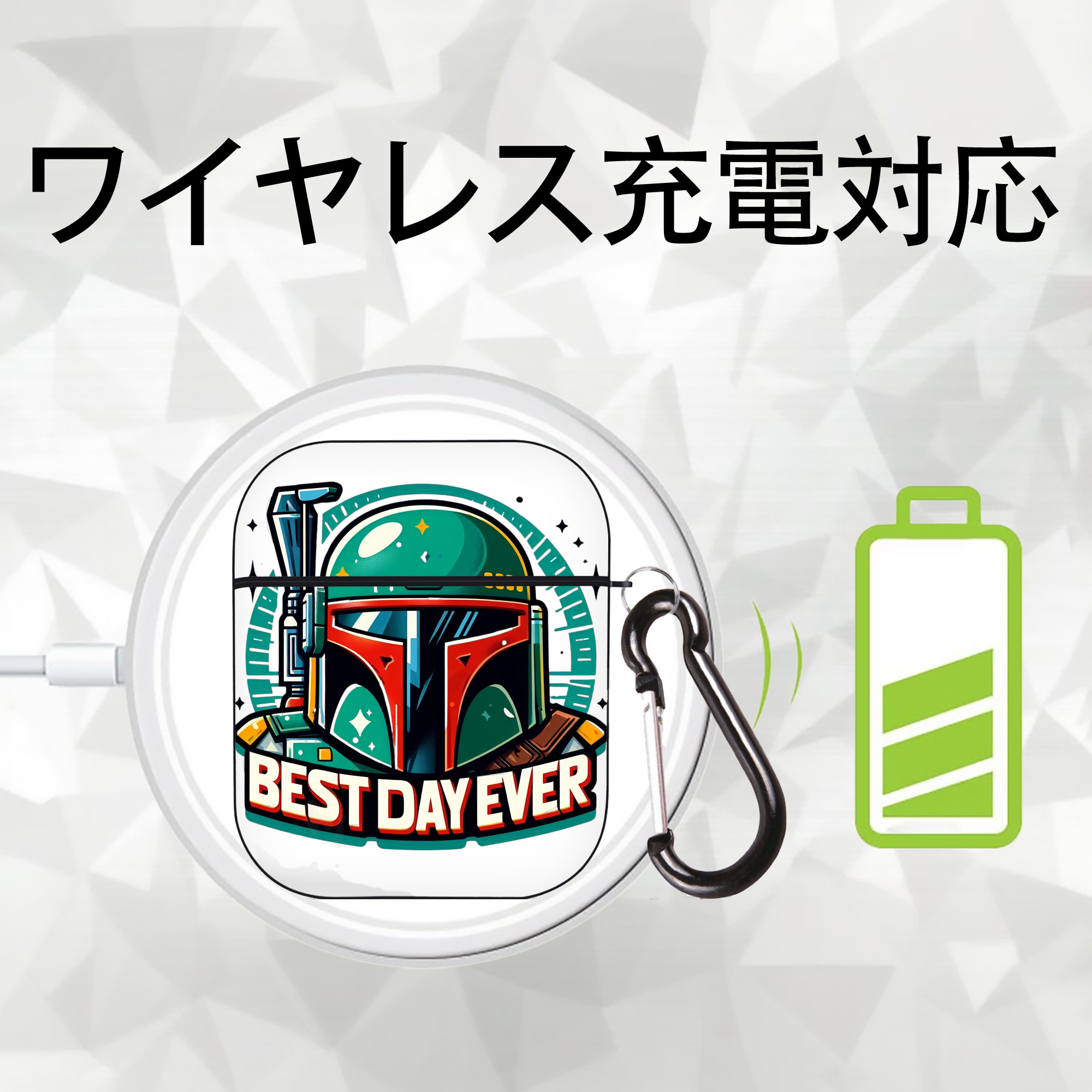 スター・ウォーズ Star Wars AirPods 第2世代保護ケース ハードシェル ブラック 耐衝撃・防指紋・カラビナ付き