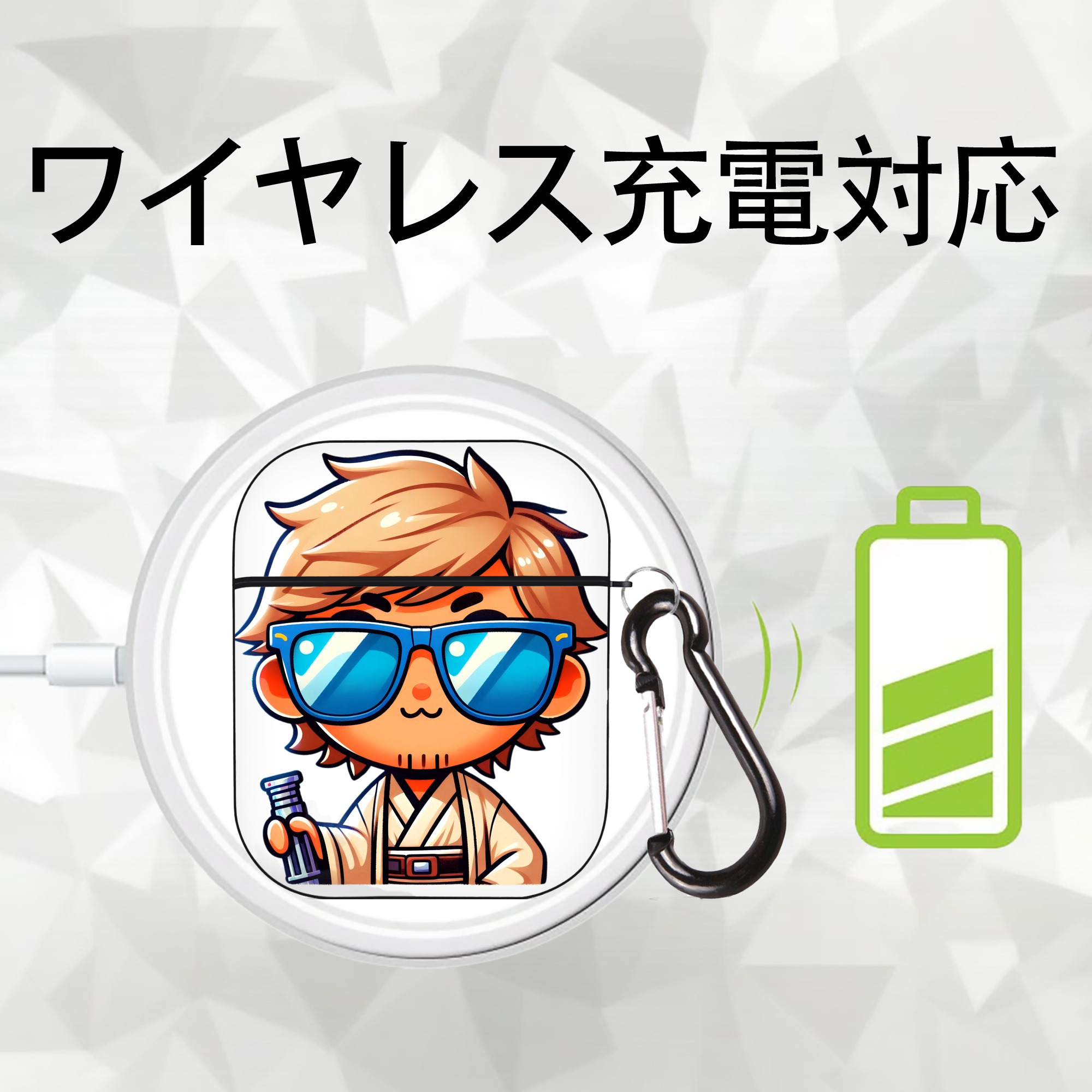 スター・ウォーズ Star Wars AirPods 第2世代保護ケース ハードシェル ブラック 耐衝撃・防指紋・カラビナ付き